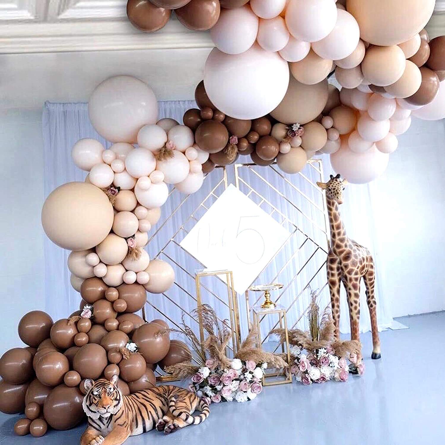 100 Pack 10 Inch Coffee Brown Balloons - Neutral Khaki Skin Tone Balloon Garland Backdrop for Rustic Weddings, Baby Showers, Bridal Showers, First Birthdays, Nursery Decor, Classroom Parties & Graduation Decorations - Perfect for Boho, Farmhouse & Neutral Theme Events