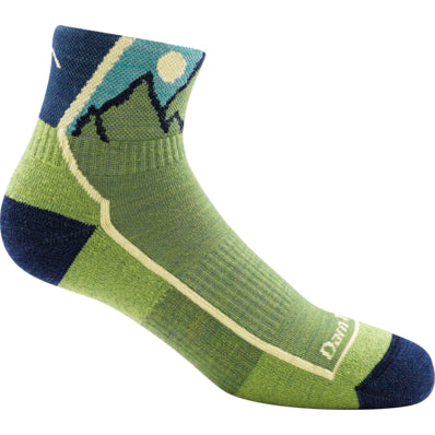 Darn Tough Green 1/4 Cushion Junior Hiking Socks for Kids - Comfortable & Durable Outdoor Hiking Socks for Boys and Girls - Perfect for Trail Walking, Camping & Outdoor Adventures
