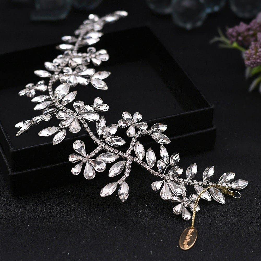 Elegant Handmade Crystal Flower Tiara for Women & Girls - YURT Bride Wedding Hair Accessories, Delicate Bridal Princess Crown for Pageant, Prom, Party & Costume | Perfect for Weddings, Special Occasions & Photo Shoots