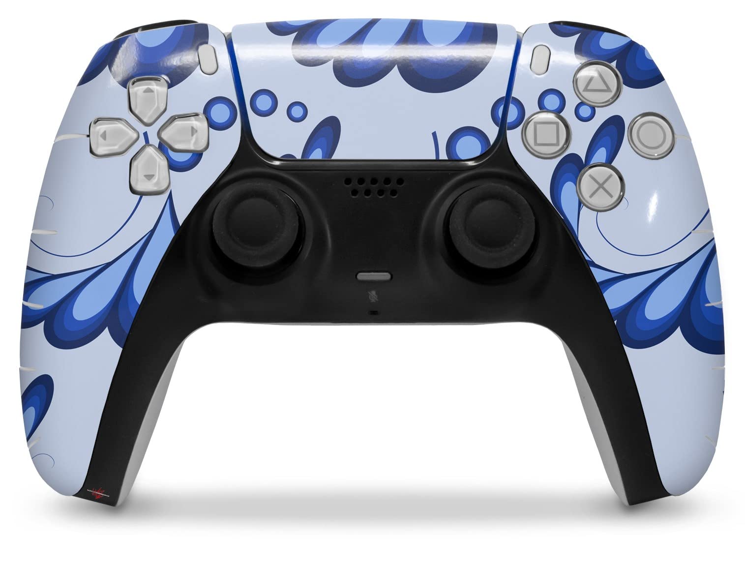 Sony PS5 DualSense Skin Wrap - Petals Blue for Gaming & Protection