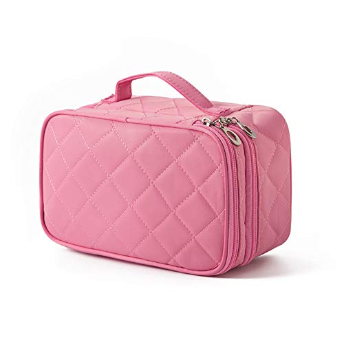 Waterproof Double-Layer Makeup Bag - Large Detachable Cosmetic Organizer for Travel & Daily Use
