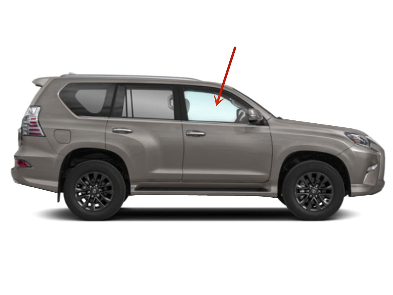 Lexus GX460 2010-2023 Right Side Front Passenger Door Window Glass Replacement - Perfect Fit for Lexus GX460 SUV Models - Ideal for Auto Glass Repair and Replacement Services