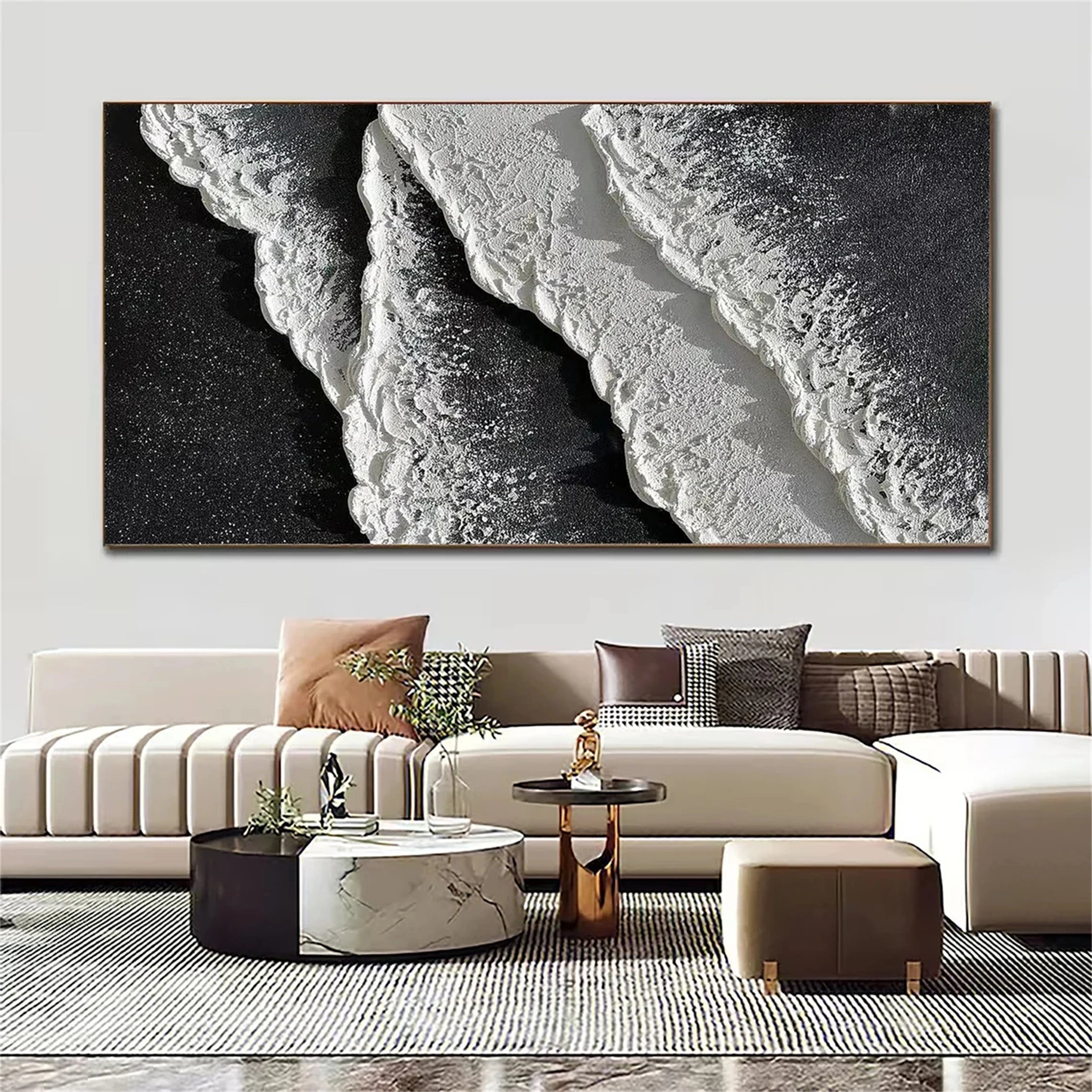 Ocean and Sky Painting #OS 089 - Handmade Canvas Wall Art for Home & Office Decor - Perfect for Living Room, Bedroom, or Office