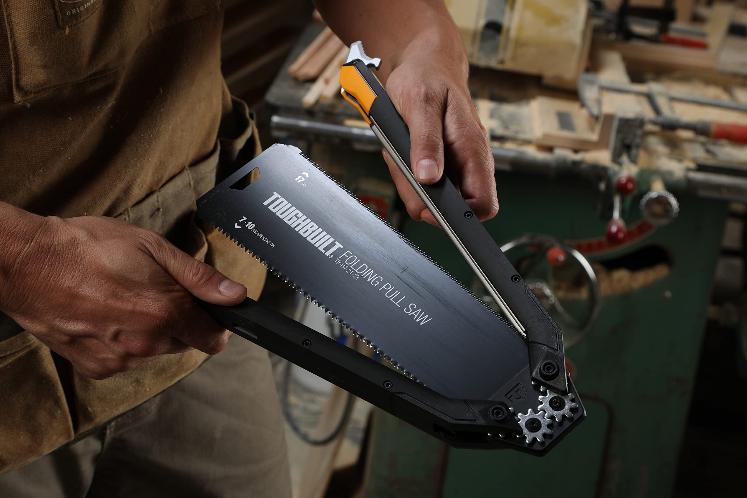 ToughBuilt Folding Pull Saw - Heavy Duty Compact Hand Saw for Woodworking, Camping & DIY Projects (TB-H4-21-2X) | Perfect for Outdoor Adventures, Home Renovation & Emergency Kits