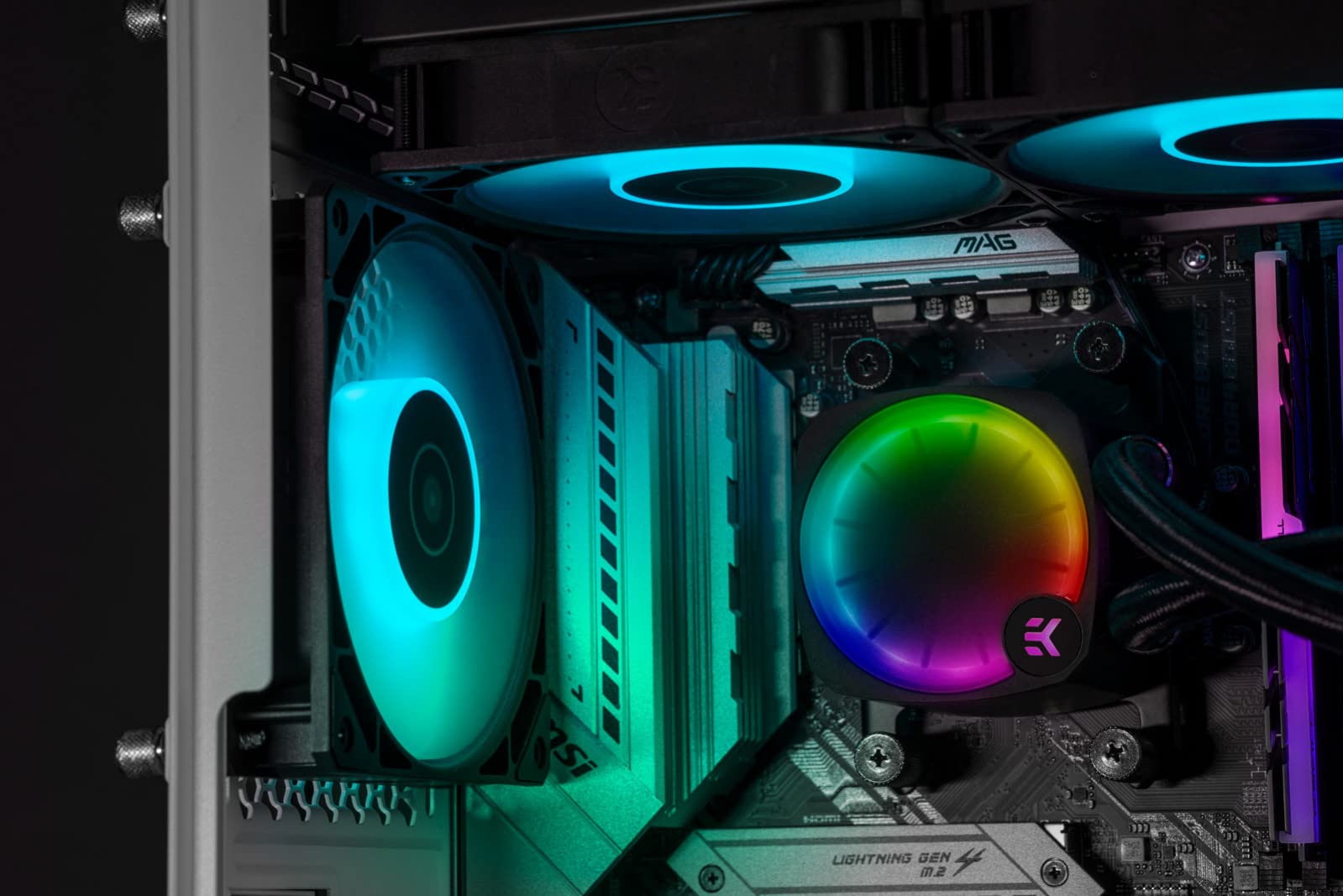 EK Nucleus AIO CR360 Lux D-RGB 360mm All-in-One Liquid CPU Cooler with EK FPT Fans - High Performance Water Cooling for Gaming PC, Intel & AMD Ryzen Processors - Perfect for Overclocking & Silent Cooling in High-End Gaming Rigs