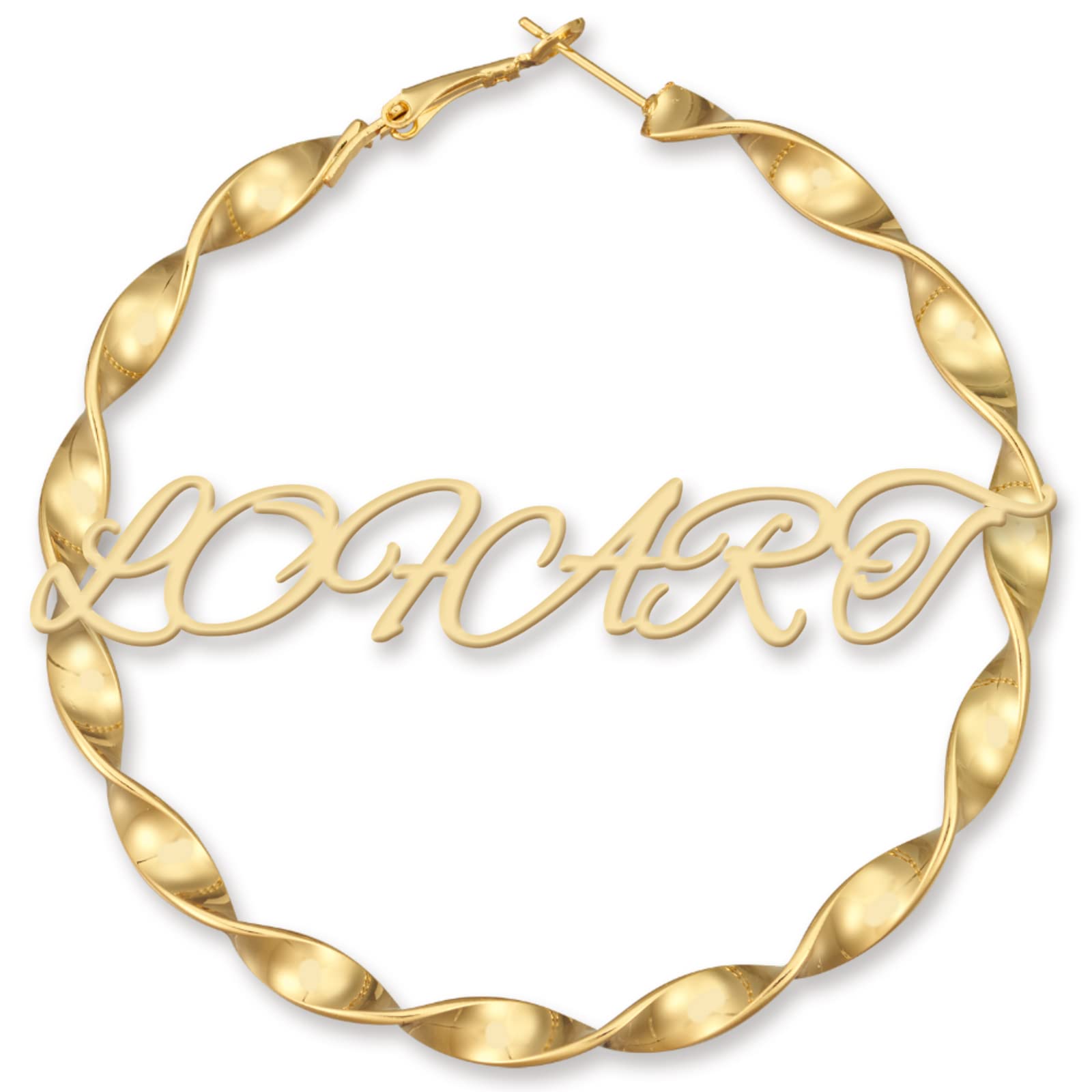Personalized Name Earrings for Women - Gold Plated Big Hoop Earrings | Custom Engraved 90s Style Fashion Jewelry | Perfect Gift for Birthday, Anniversary & Everyday Wear
