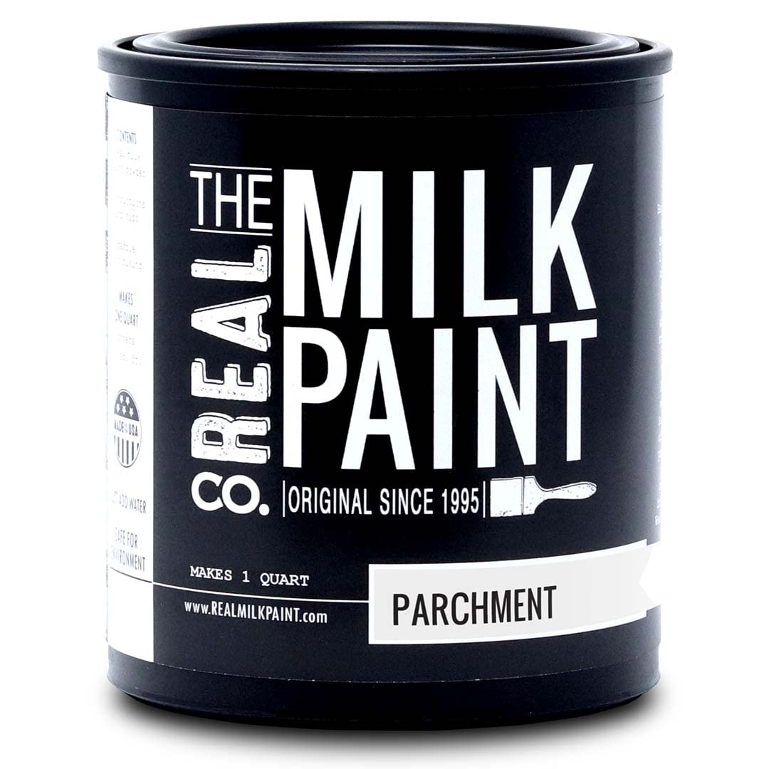 Real Milk Paint - Organic Water-Based Matte Wood Paint for Furniture, Cabinets, Walls, Brick & Stone | Zero VOC, Non-Toxic | Parchment Color 1 Quart | Perfect for DIY Home Projects & Eco-Friendly Renovations