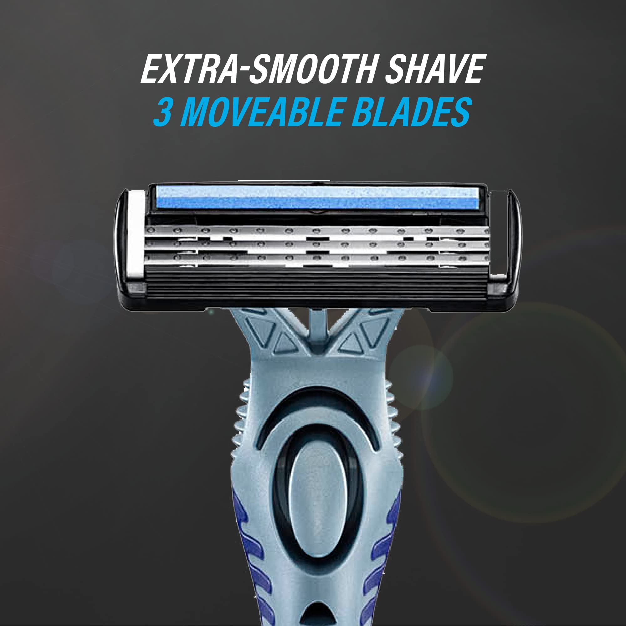 BIC Flex 3 Triple Blade Razor for Men - 4 Pack | Flexible Moving Heads for Close & Smooth Shave | Perfect for Travel, Gym & Daily Grooming Routine