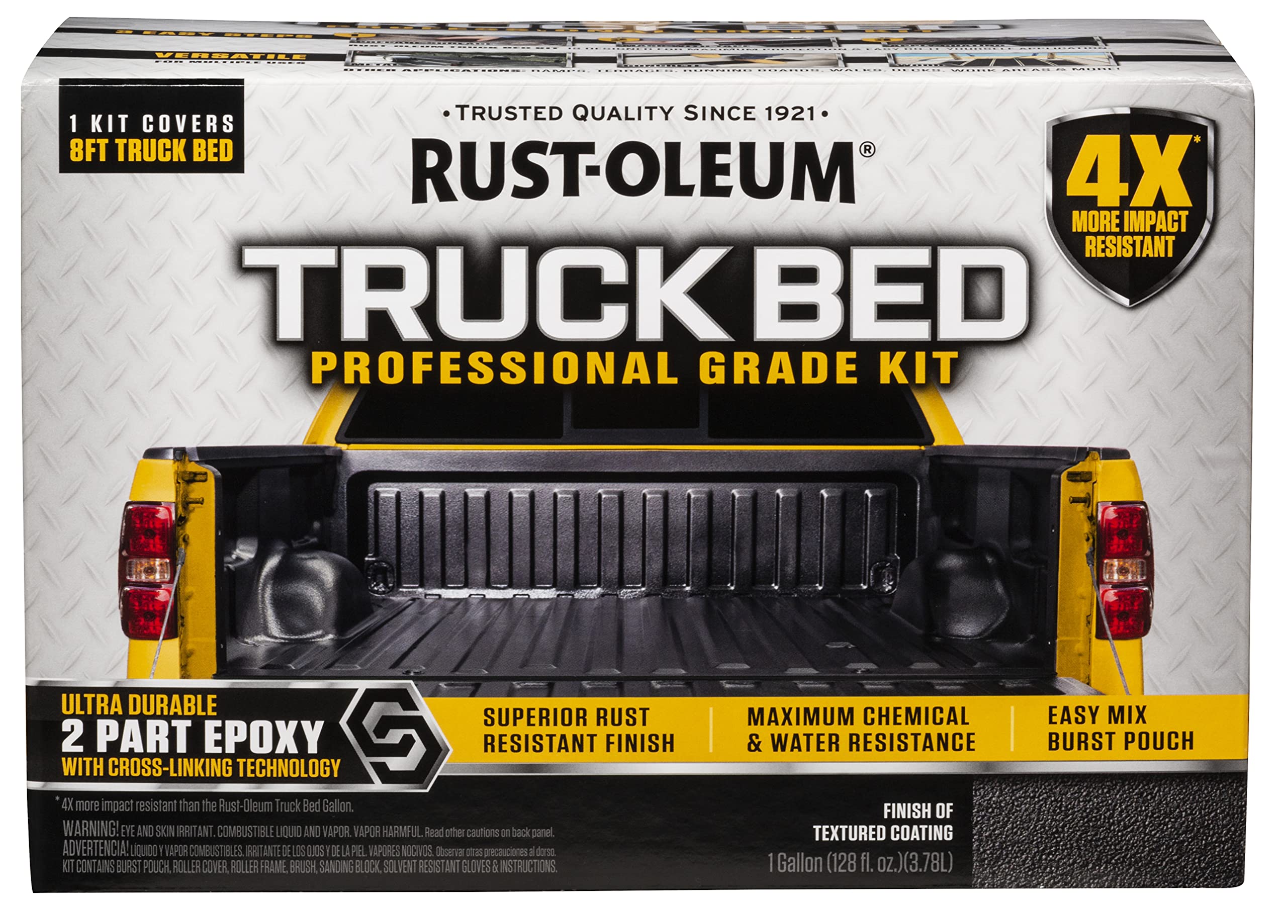 Rust-Oleum 323529 Professional Grade Truck Bed Liner Kit - Durable Anti-Slip Coating for Pickup Trucks, SUVs & Trailers | DIY Protective Spray for Cargo Areas, Toolboxes & Off-Road Vehicles