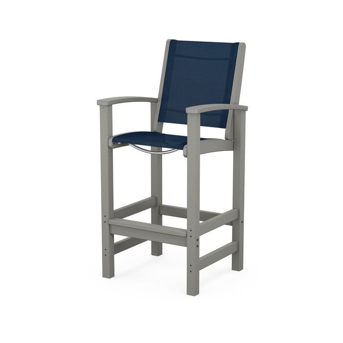 POLYWOOD Coastal Bar Chair - Outdoor & Indoor Bar Stool, Weather-Resistant, Durable, Comfortable - Perfect for Patio, Deck, Kitchen, and Poolside Use
