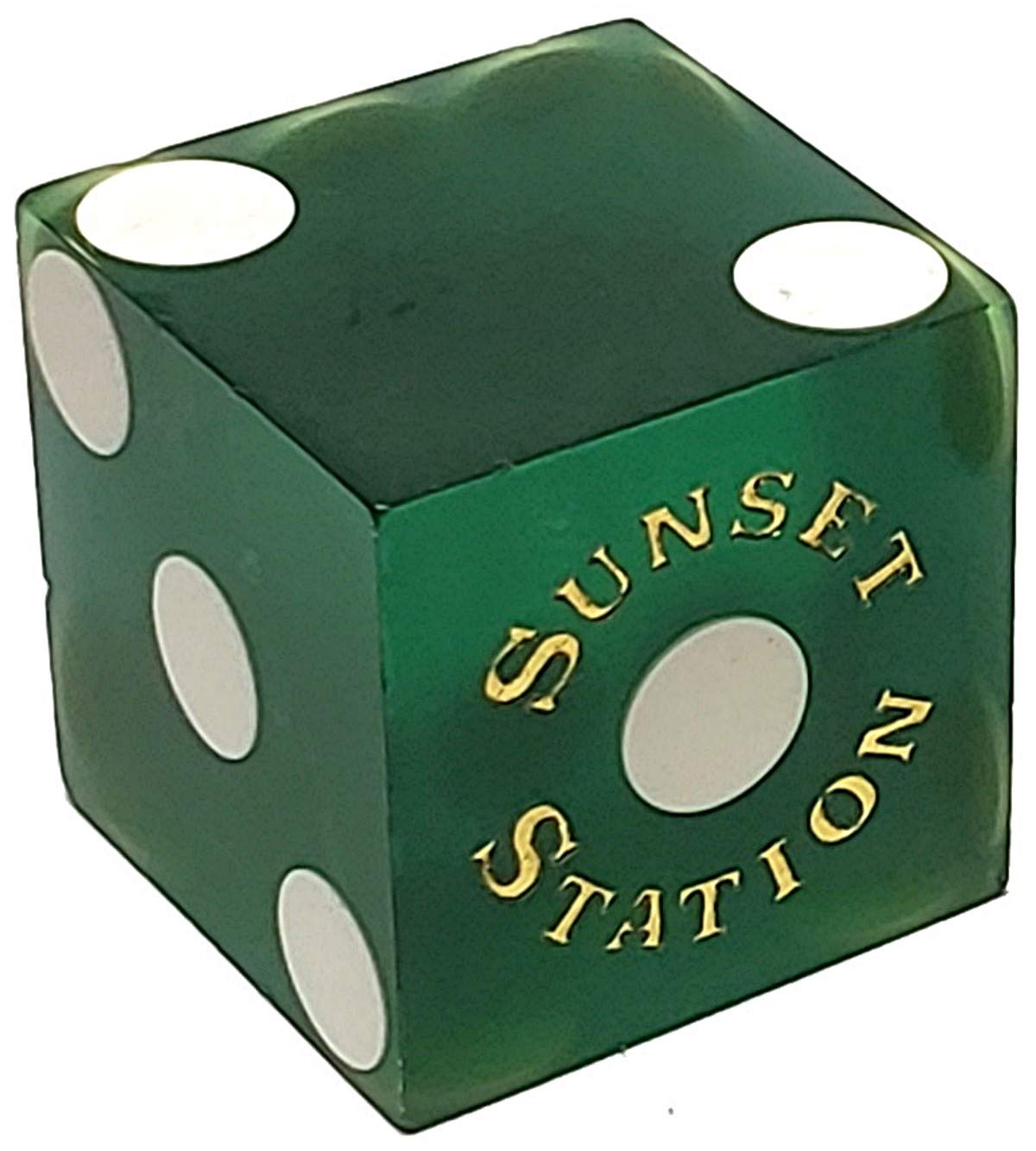 Authentic Nevada Casino Craps Dice Set of 4 - Sunset Station Green Frosted for Gaming & Collecting