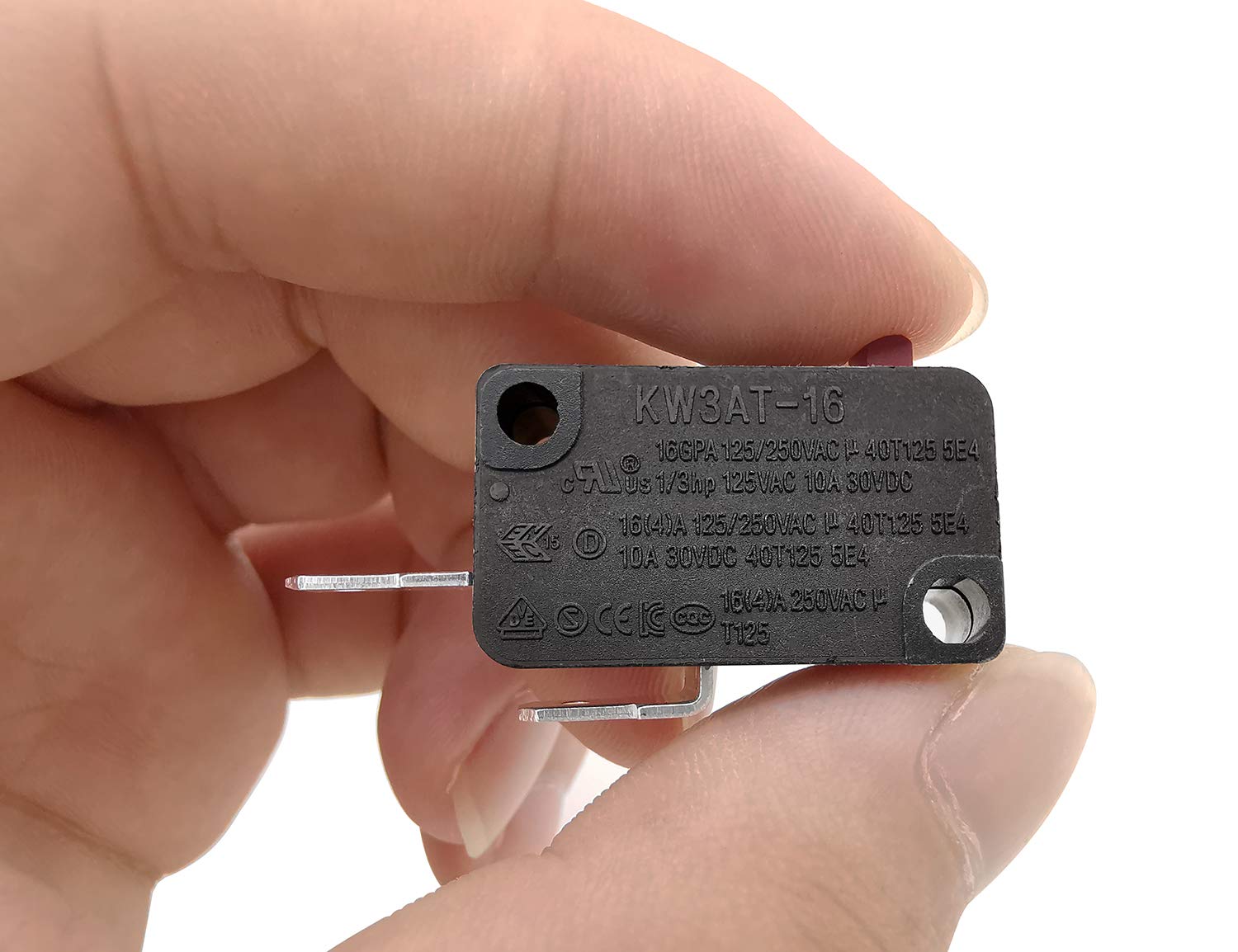 Microwave Oven Door Switch Replacement Part 16A 125VAC KW3AT-16 (Compatible with KW3A-16) Normally Open - 1Pc - Perfect for Microwave Repair & Home Appliance Maintenance