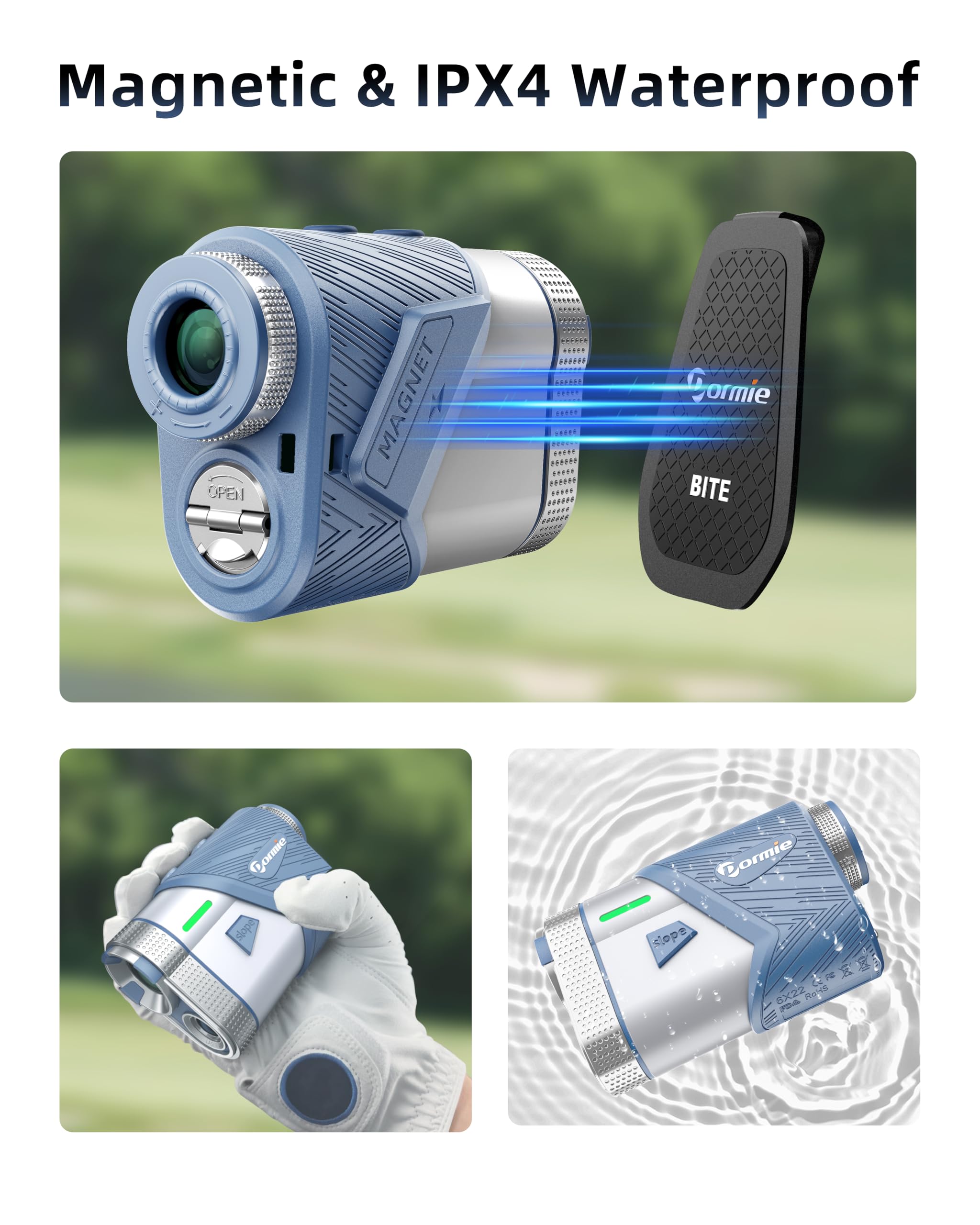 800 Yards Golf Rangefinder with Slope Compensation & Flag Lock - 6X Magnification Laser Range Finder, Aluminum Alloy Body, Vibration Alert - Perfect for Tournament Play & Practice on the Course