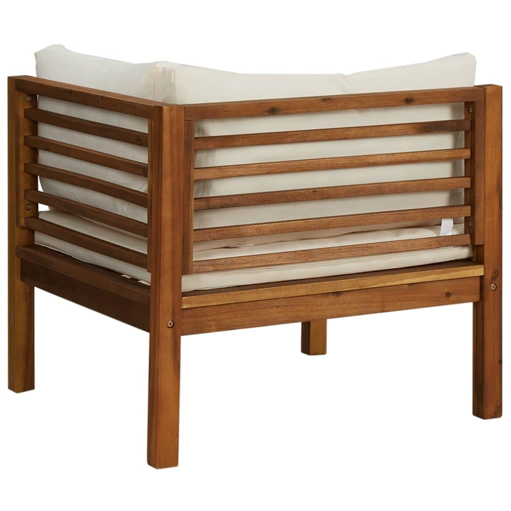 vidaXL 2-Piece Patio Sofa Set with Cushions, Modular Sectional Outdoor Furniture with Coffee Table - Solid Acacia Wood Rustic Garden Sofa for Backyard, Deck, Poolside & Patio Relaxation