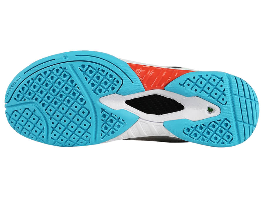 Victor S82II AS Men's Indoor Court Volleyball Badminton Shoes - Breathable Lightweight Non-Slip Athletic Sneakers (Bright White/Glossy Silver/Blue Light) - Perfect for Gym, Sports & Casual Wear