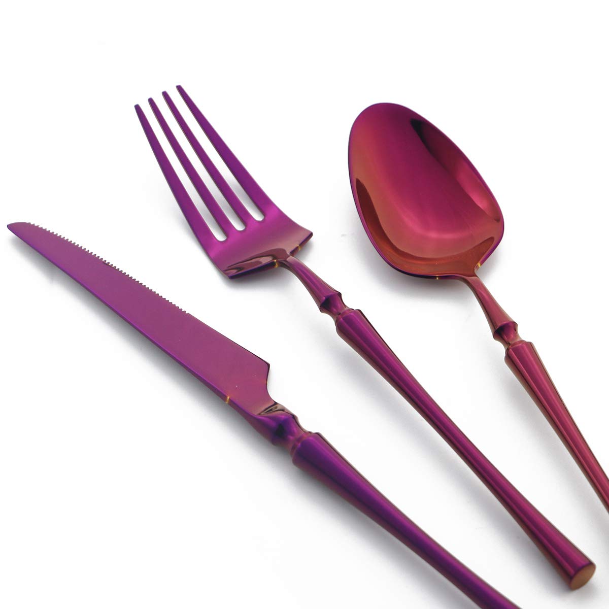 Premium 24-Piece Stainless Steel Silverware Set - Rose Gold Mirror Polished Flatware Cutlery Set for 6, Knives Forks Spoons with Smooth Edges & Modern Design - Perfect for Dinner Parties, Weddings & Upscale Dining