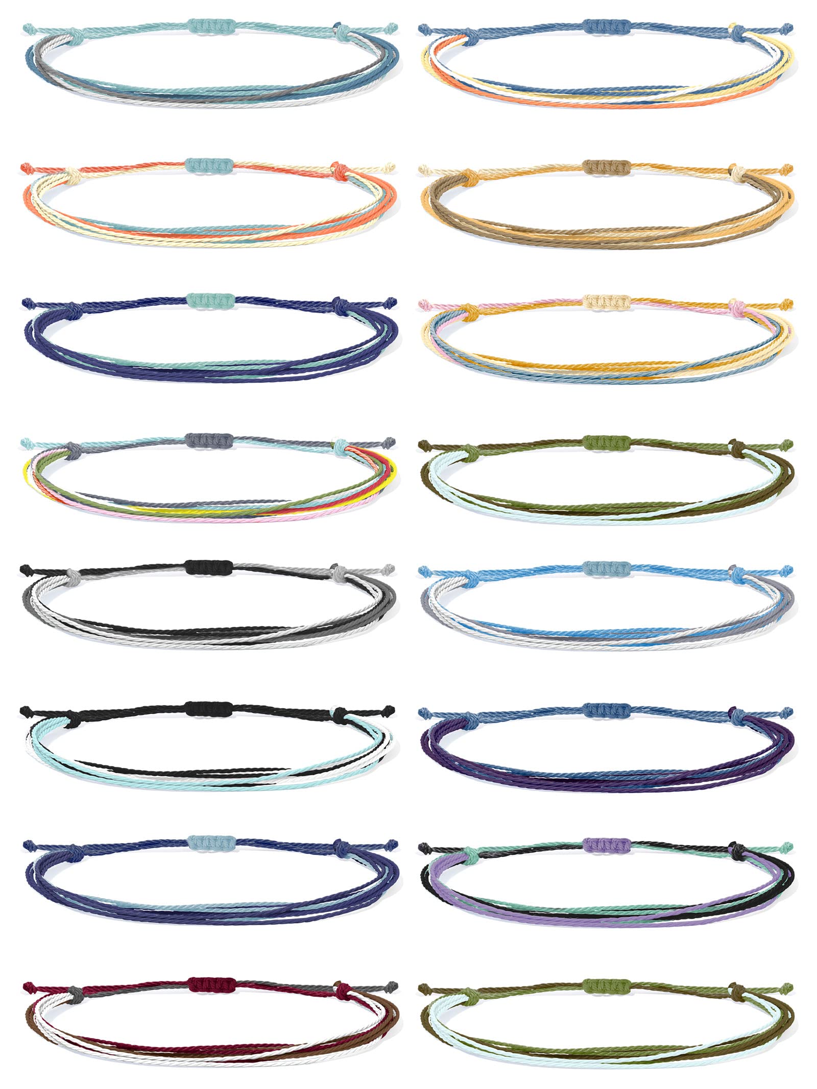 Trendy Adjustable Wave Surfer Friendship Bracelets for Women - Waterproof Summer Ankle Bracelets, Long Tiantian String Bracelets - Perfect for Beach Outfits, Gifts, Stocking Stuffers & Boho Fashion Accessories