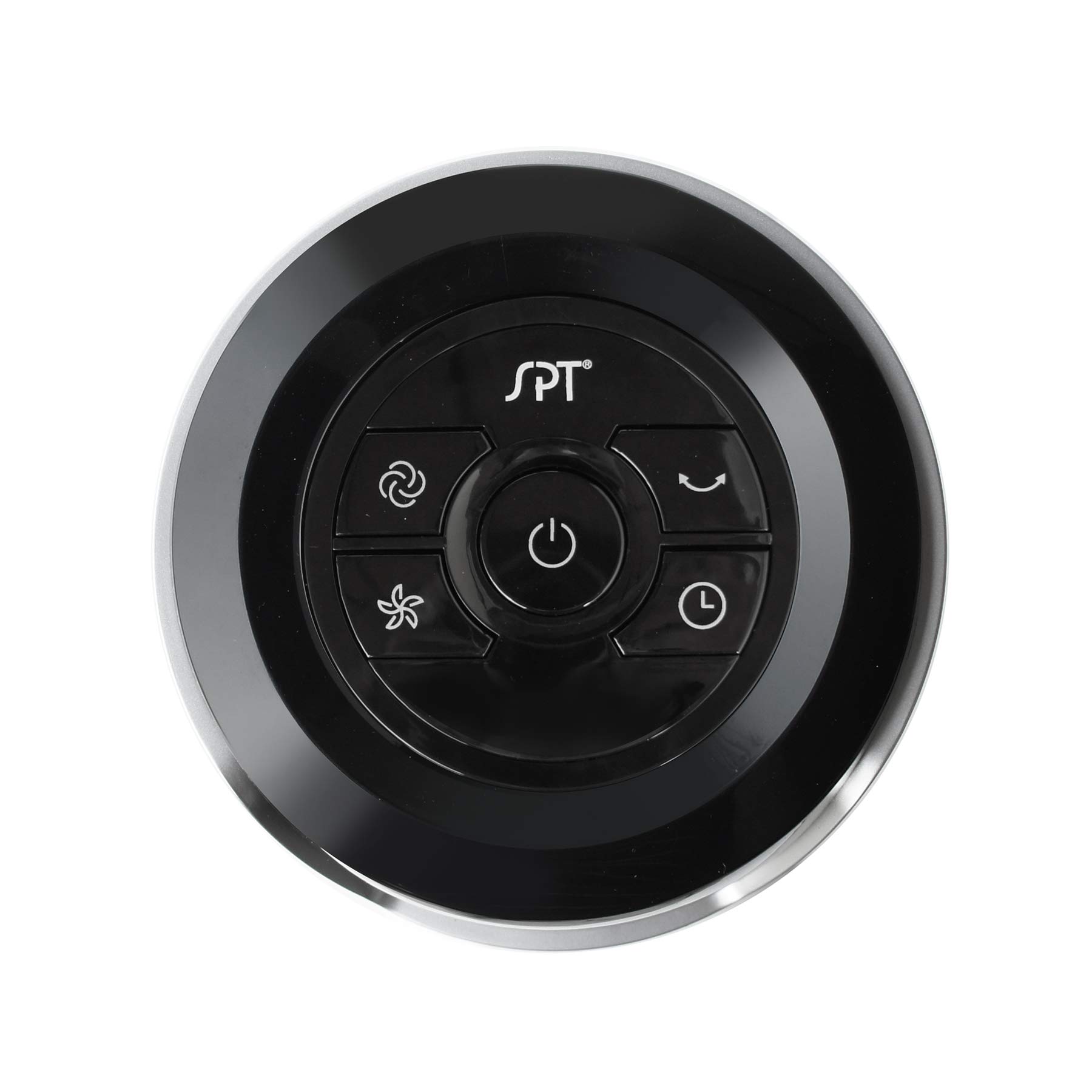 SPT SF-1536BK Black Oscillating Tower Fan with Remote Control, 3-Speed Settings & 12-Hour Timer - Perfect for Bedroom, Living Room and Office Cooling
