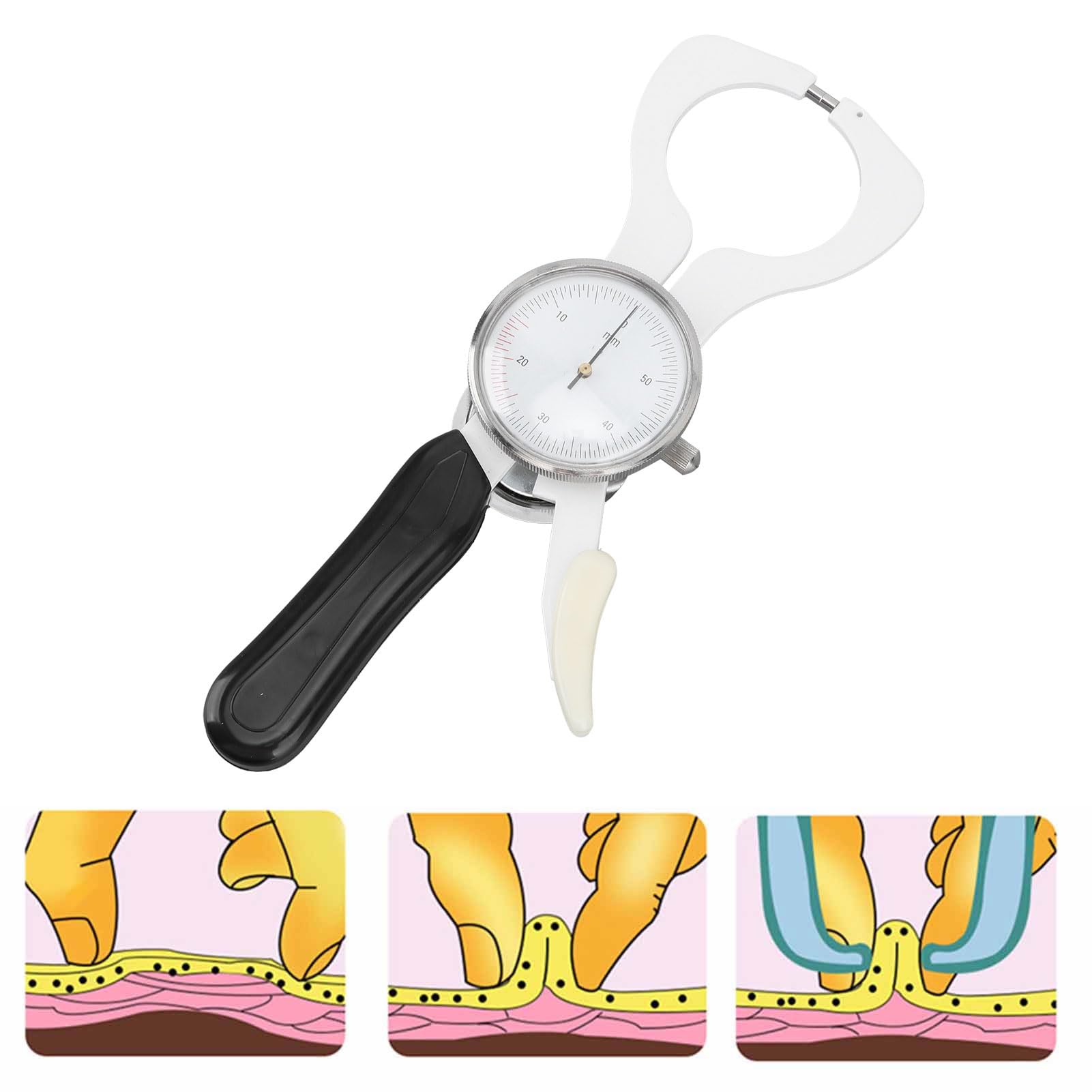 Professional Body Fat Caliper - Accurate Skinfold Measurement Tool for Fitness Tracking & Body Composition Analysis | Ideal for Personal Trainers, Athletes & Home Gym Use