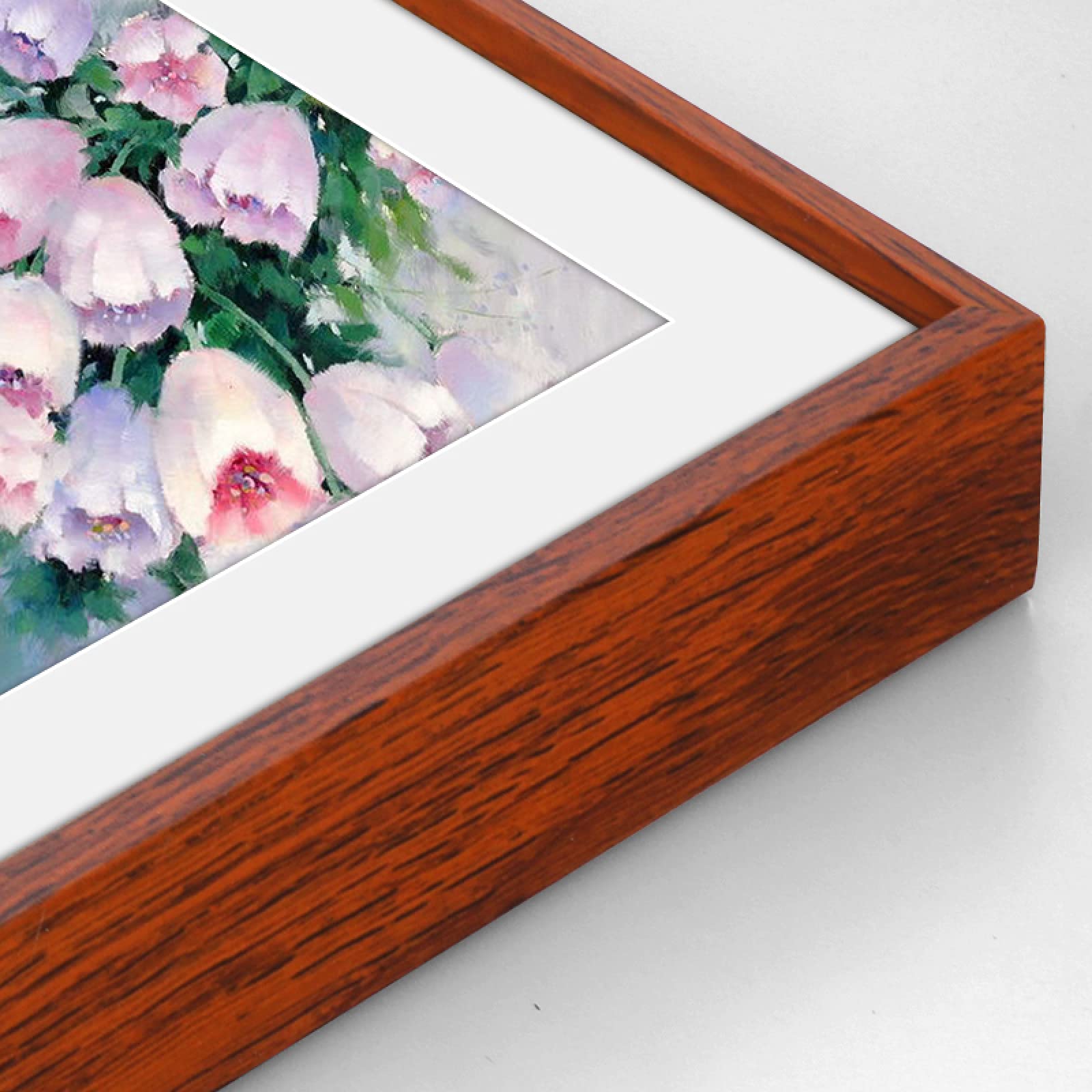 MEYYY A3 29.7x42cm Photo Frame - Teak Aluminum Metal Snap Frame for Pictures, Posters & Certificates - Wall Mounted Display Frame with Square Corner Clips - Perfect for Home, Office & Gallery Decor