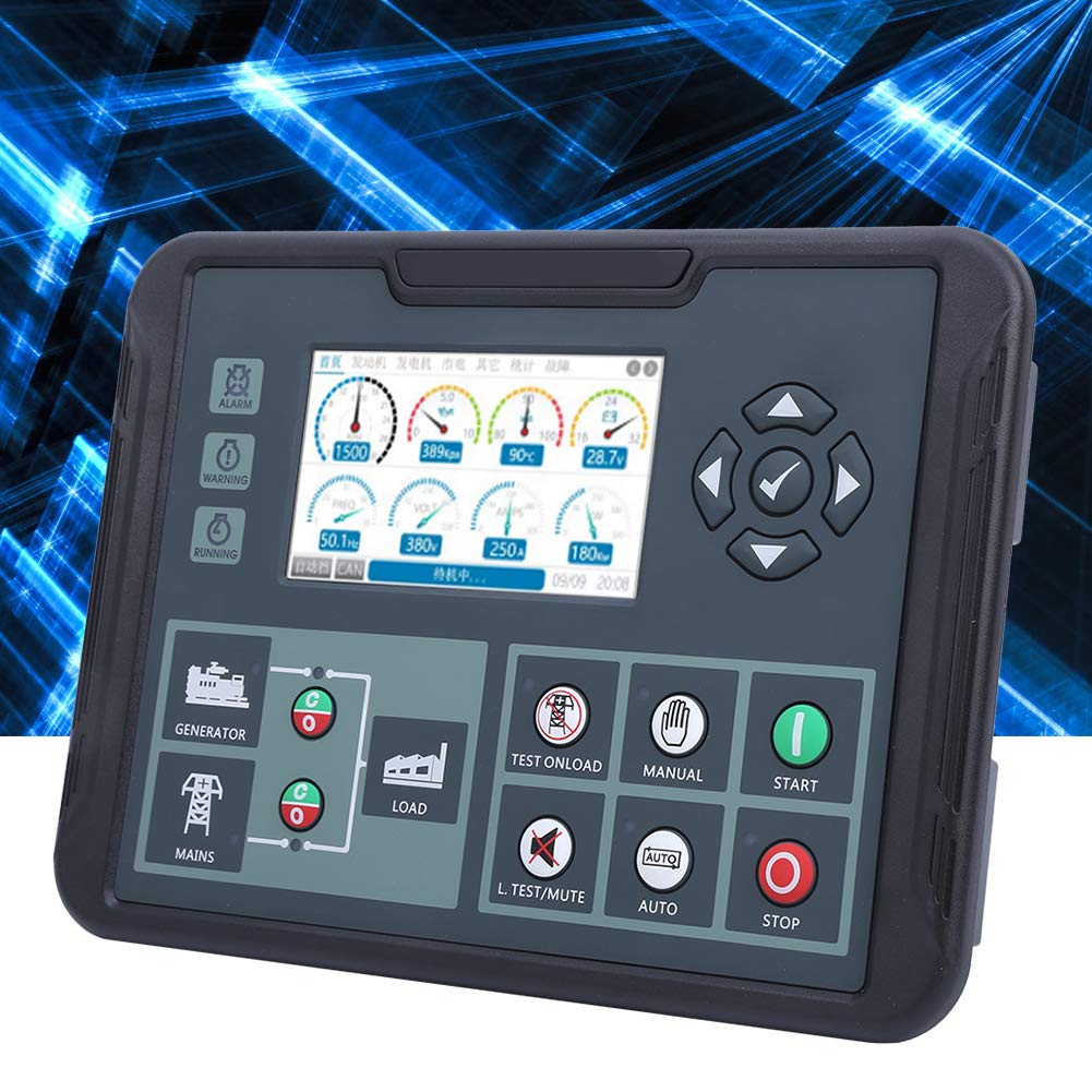 Electronic Generator Controller - Genset Controller with Plastic Power Display for Accurate Power Measurement | Ideal for Backup Power Systems, Industrial Generators & Emergency Power Supply