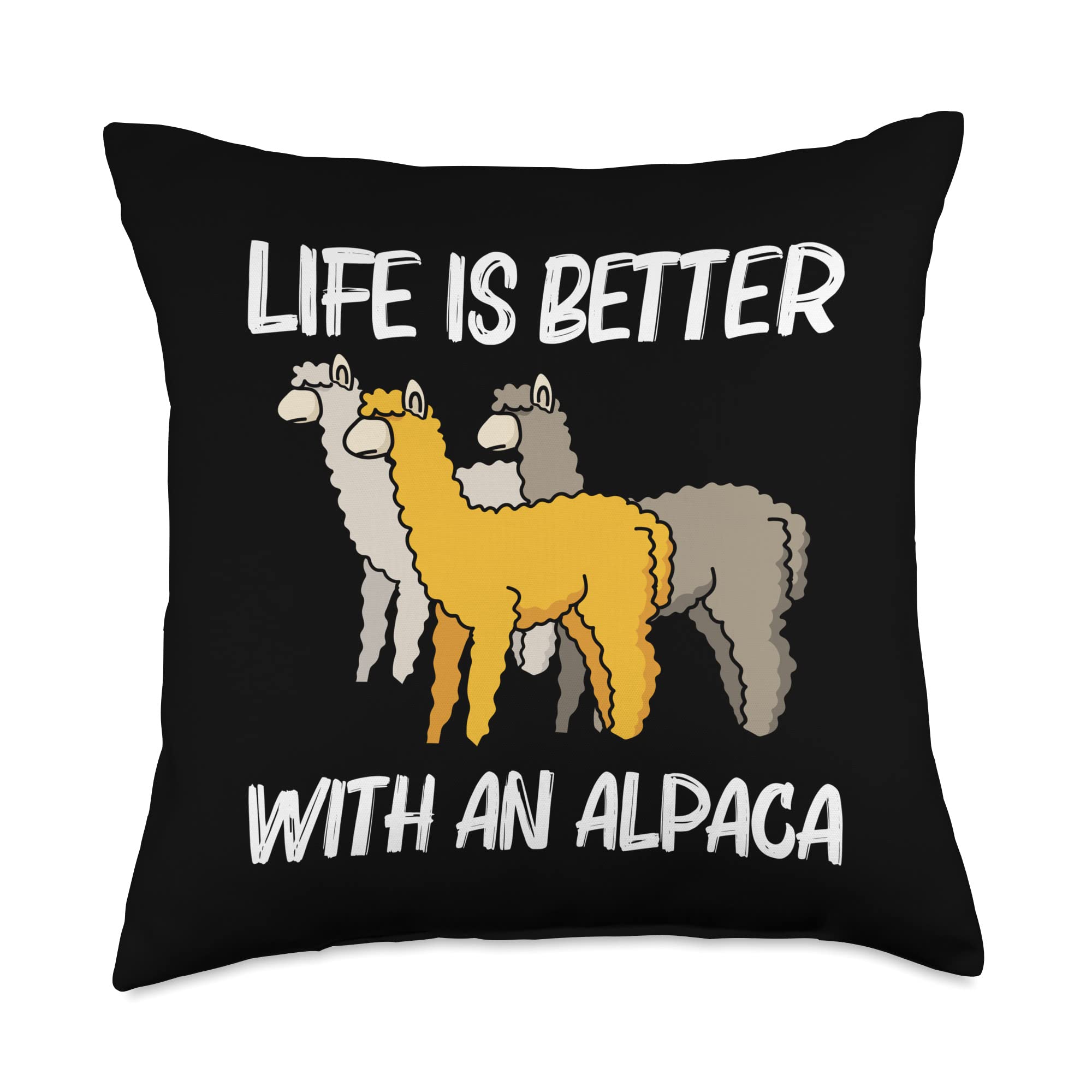 Funny Alpaca Throw Pillow 18x18 - Cute Llama Lover Gift for Men & Women, Soft Multicolor Camelid Mammal Decor - Perfect for Home, Office & Cozy Spaces