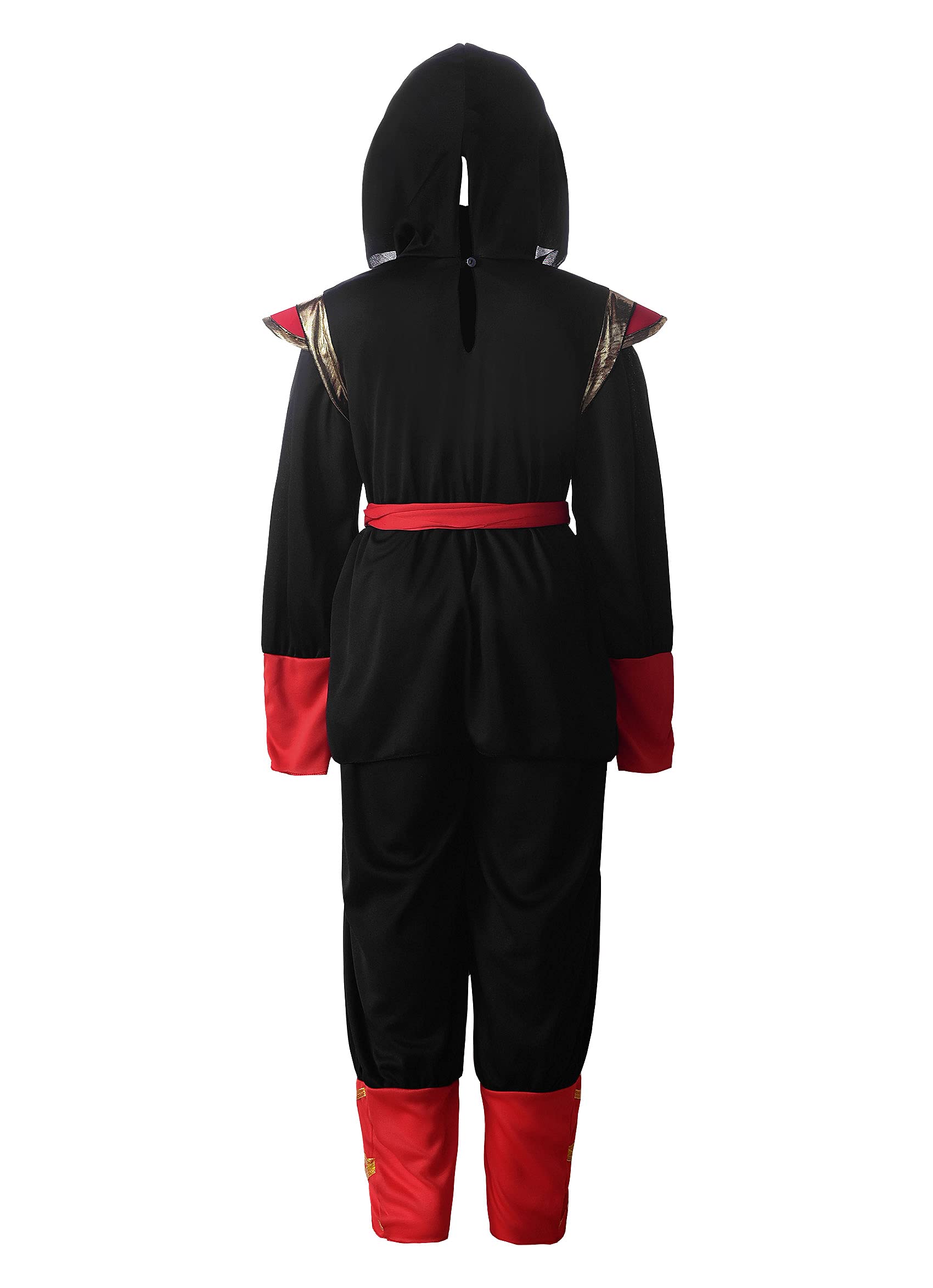 ReliBeauty Black & Red Ninja Costume for Boys - Kids Karate Outfit for Halloween, Cosplay & Martial Arts Training