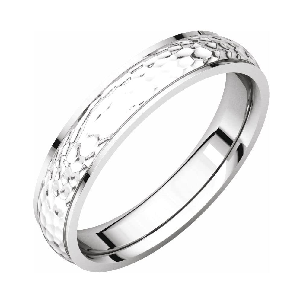 Bonyak Sterling Silver 3mm Half Round Edge Hammer Finish Ring - Size 15 - Elegant Stackable Band for Women, Perfect for Everyday Wear, Anniversary Gifts & Special Occasions