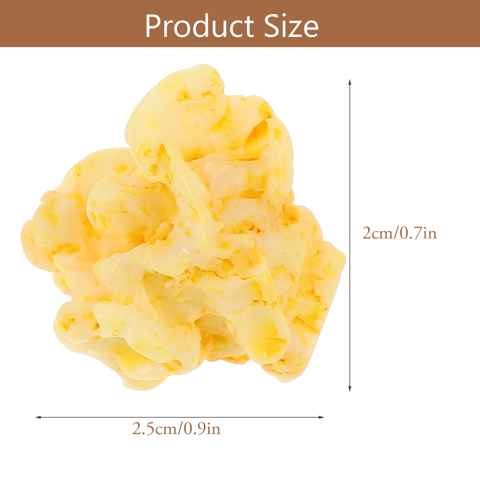 EXCEART 20pcs Artificial Popcorn Resin Charms - DIY Craft Accessories for Jewelry Making, Phone Case Decor, Scrapbooking, Keychain & Home Decoration
