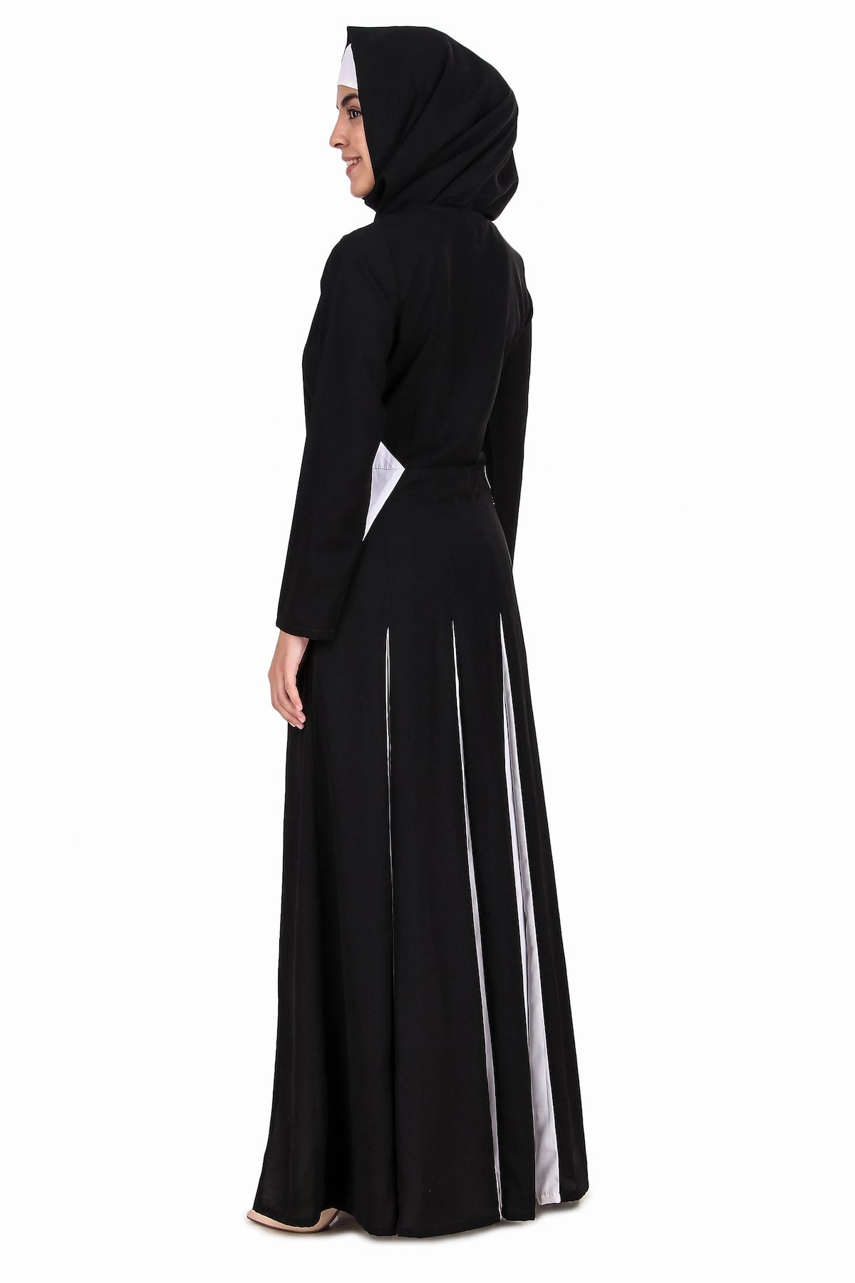 Stylish Colorblock Inset Anarkali Abaya Dress for Women | Modest Islamic Fashion | Perfect for Eid, Weddings & Special Occasions