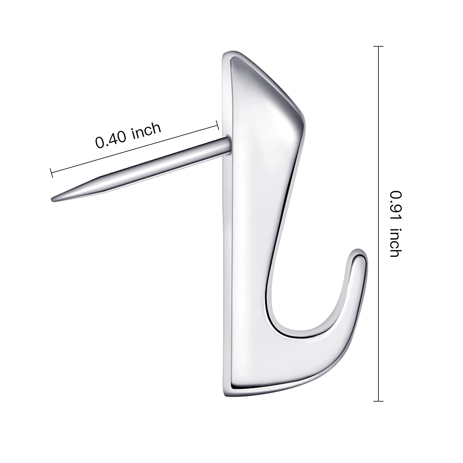 15-Piece 20LB Heavy Duty Metal Pin Hooks - Silver Wall Hangers for Pictures, Frames & Decor - Push Pins for Wood, Fabric & Drywall - Perfect for Home, Office & Gallery Displays