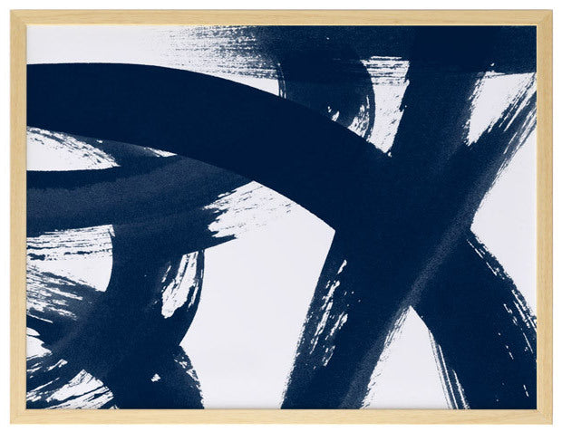 Changing Lanes Evening Ink Framed Art Print - Modern Abstract Wall Decor for Living Room, Bedroom & Office