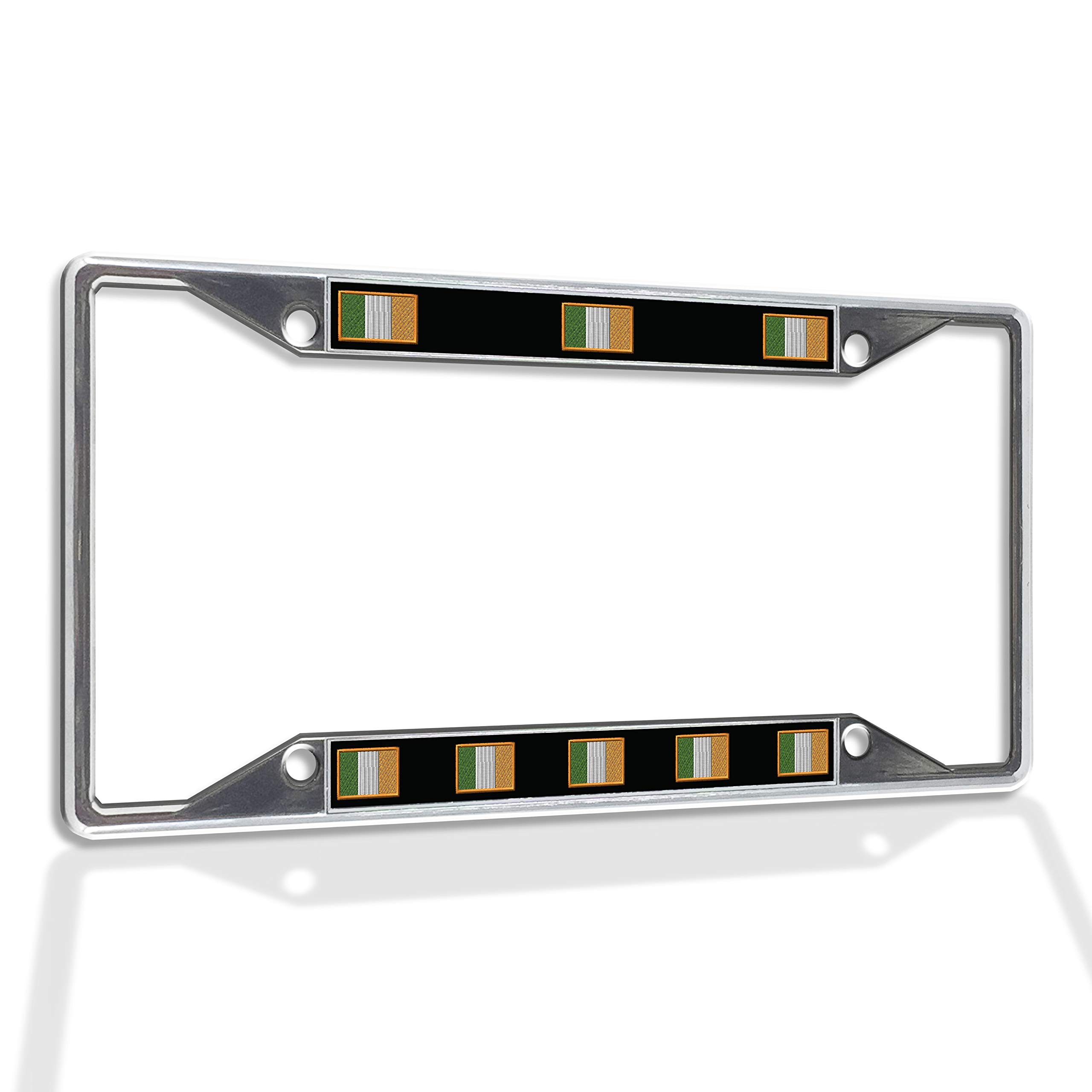 Premium Metal Insert License Plate Frame - Weatherproof Chrome Car Accessory with 4 Holes & Solid Insert | Perfect for Ireland & US Vehicles - Ideal for Car Enthusiasts & Weather Protection