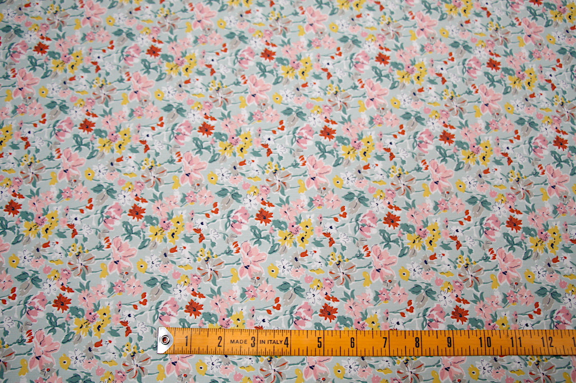 California Bloom Mint Tana Lawn Fabric - Lightweight & Breathable Cotton for Dresses, Skirts & Summer Clothing | Perfect for Sewing, Quilting & DIY Fashion Projects