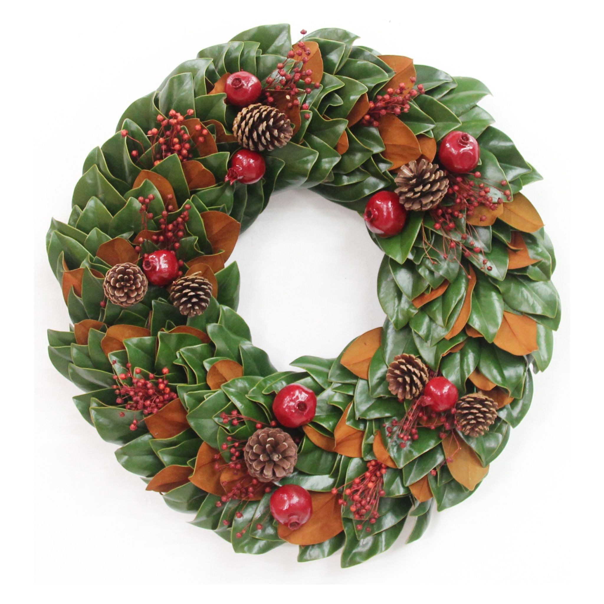 Magnolia Wreath for Christmas Decorations - Elegant Holiday Front Door Wreath for Festive Home Decor