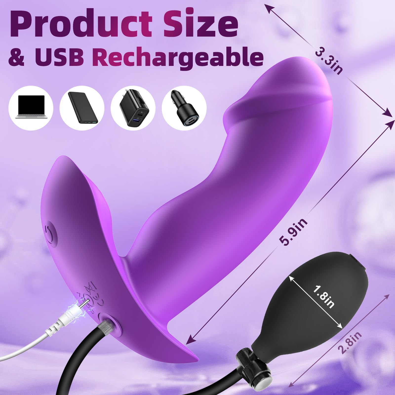 **Inflatable Butt Plug with 10 Vibration Modes & Remote Control – Prostate Massager & G-Spot Stimulator for Men, Women & Couples – Perfect for Couples Play & Solo Pleasure**