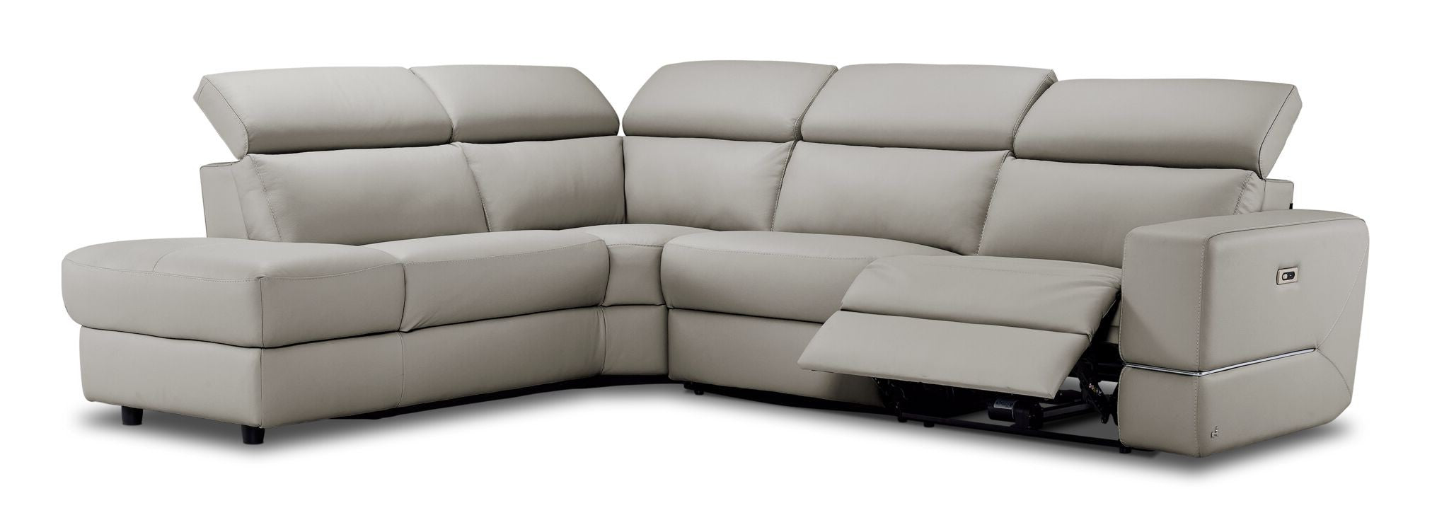 Bianca 3-Piece Power Reclining Sectional Sofa with Left-Facing Chaise in Cream | Modern L-Shaped Living Room Furniture for Home Theater & Family Gatherings