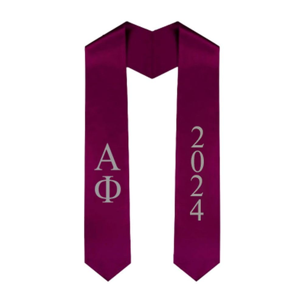 Custom Alpha Phi Greek Lettered Graduation Sash Stole with Year - Perfect for Sorority Graduation Ceremonies, Greek Life Events & College Commencement Celebrations