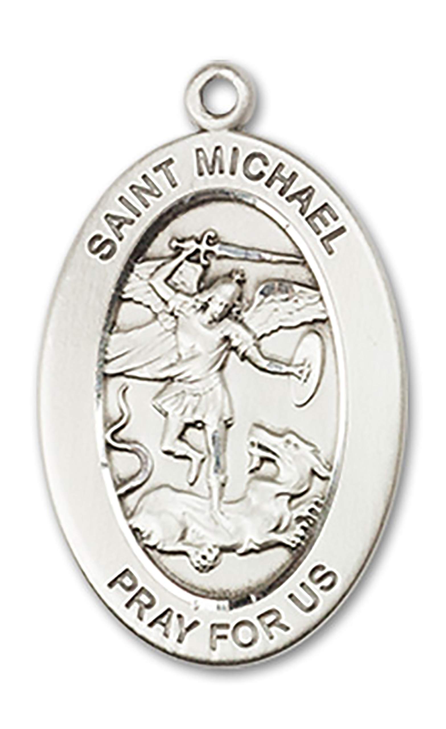 Sterling Silver Saint Medal with Stainless Steel Chain & Gift Box - Religious Jewelry for Baptism, First Communion, Confirmation & Everyday Faith Wear