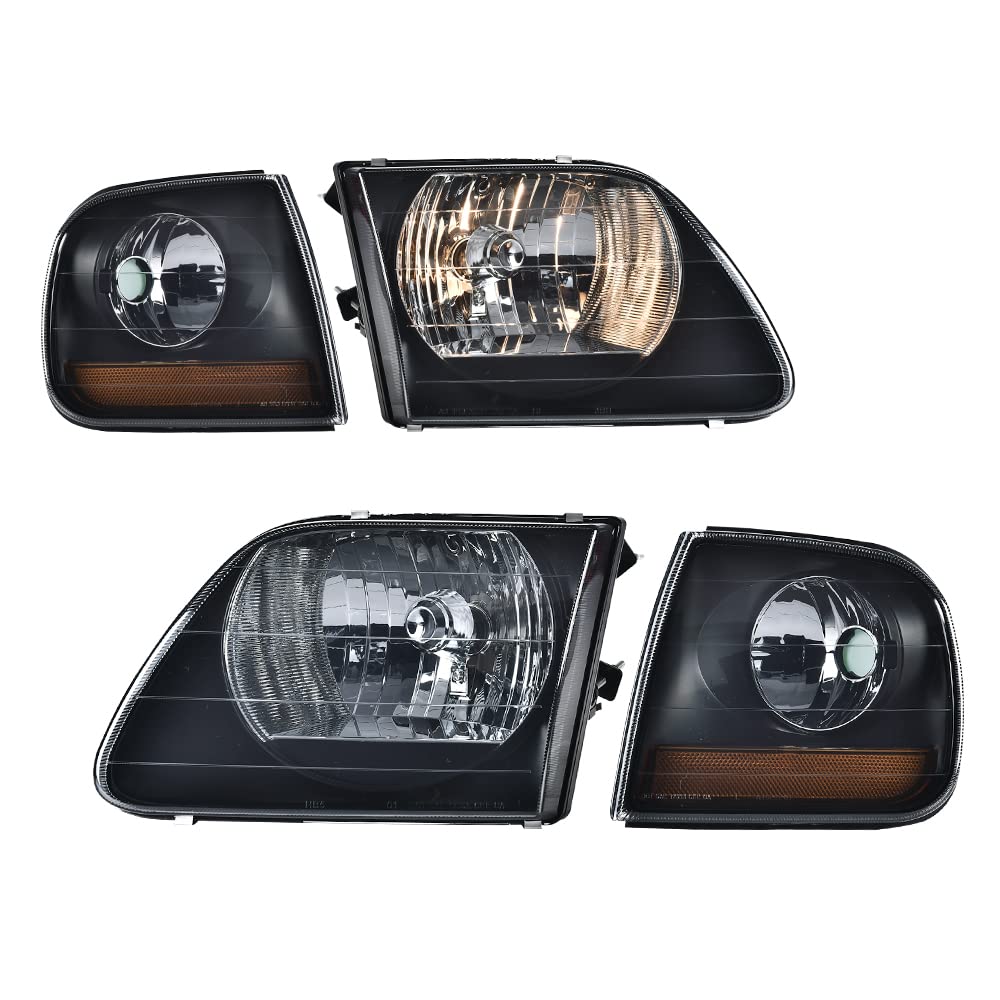PIT66 Smoky Headlights for Ford F150 Expedition F250 - Amber Reflector for Night Driving