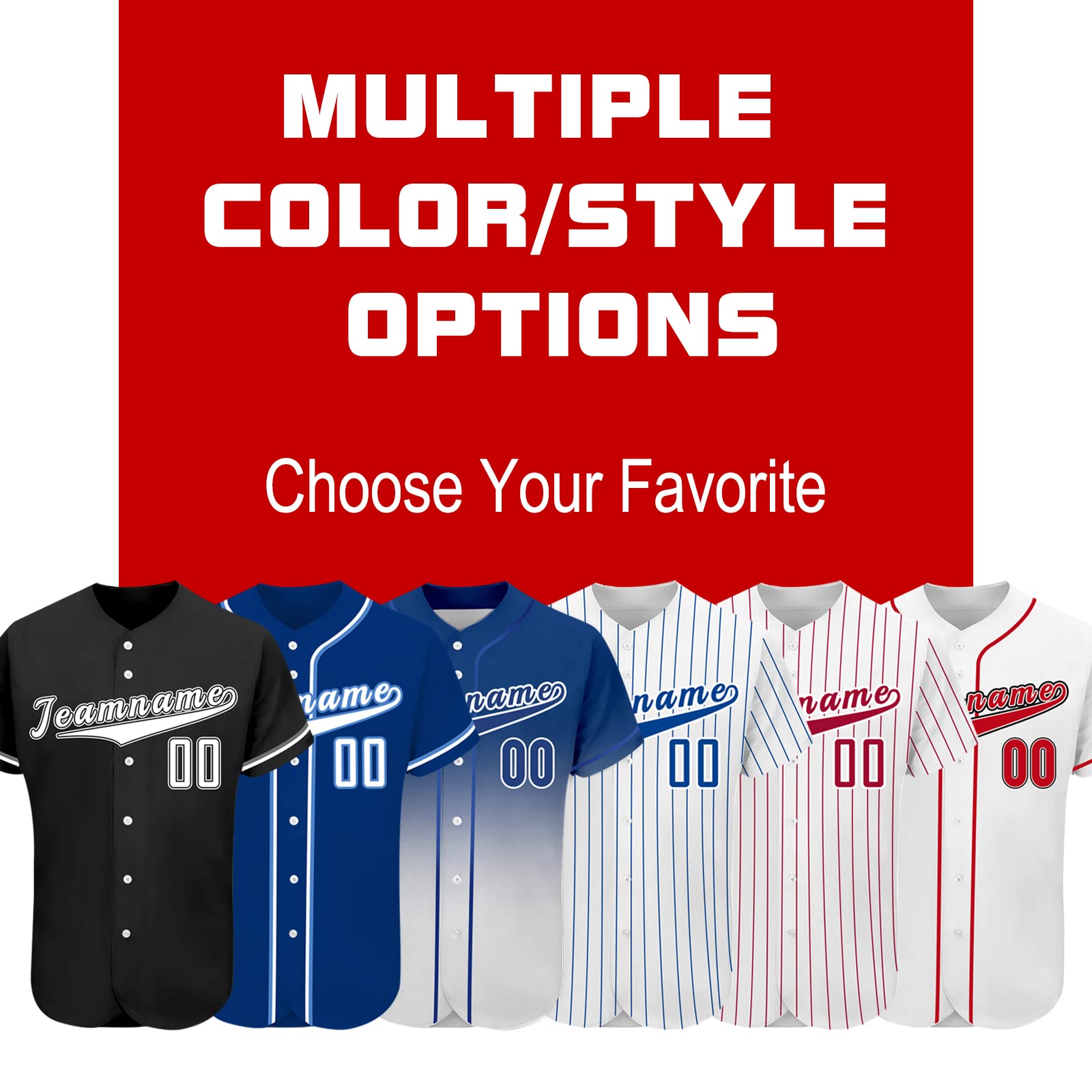 Custom Personalized Baseball Jerseys for Men, Women & Kids - Button Down Sports Tee Shirts with Print Name & Numbers - Perfect for Team Uniforms, Fan Gear & Game Day Outfits