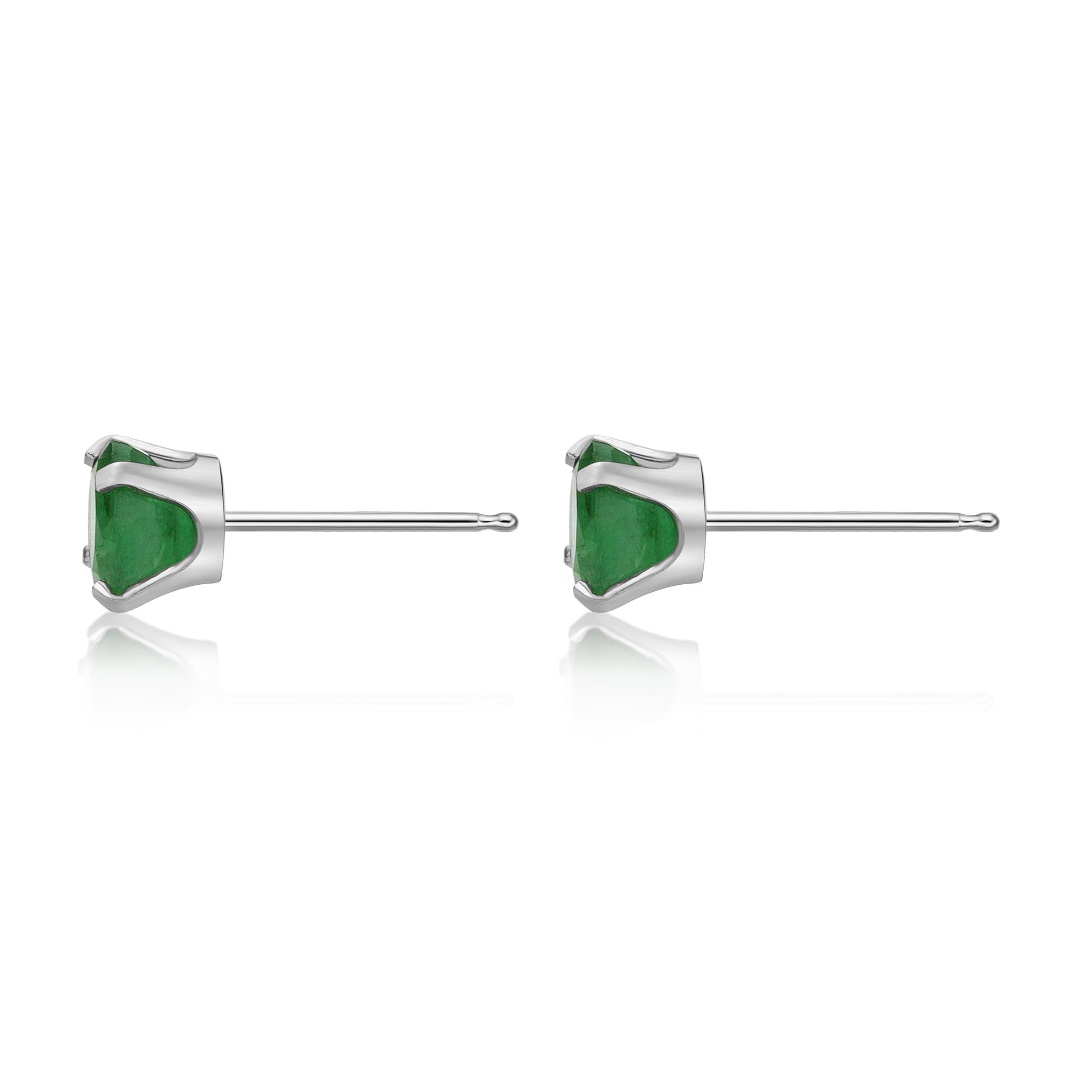 14K Yellow or White Gold Natural Gemstone Round Stud Earrings for Women - 5mm Push Back Birthstone Jewelry by Lavari Jewelers | Perfect Gift for Birthday, Anniversary & Everyday Elegance
