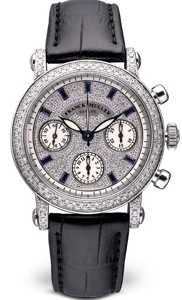 Franck Muller Master of Complication Chronograph 18K White Gold Diamond Sapphire Luxury Unisex Watch - Perfect for Gifting, Special Occasions & High-End Fashion