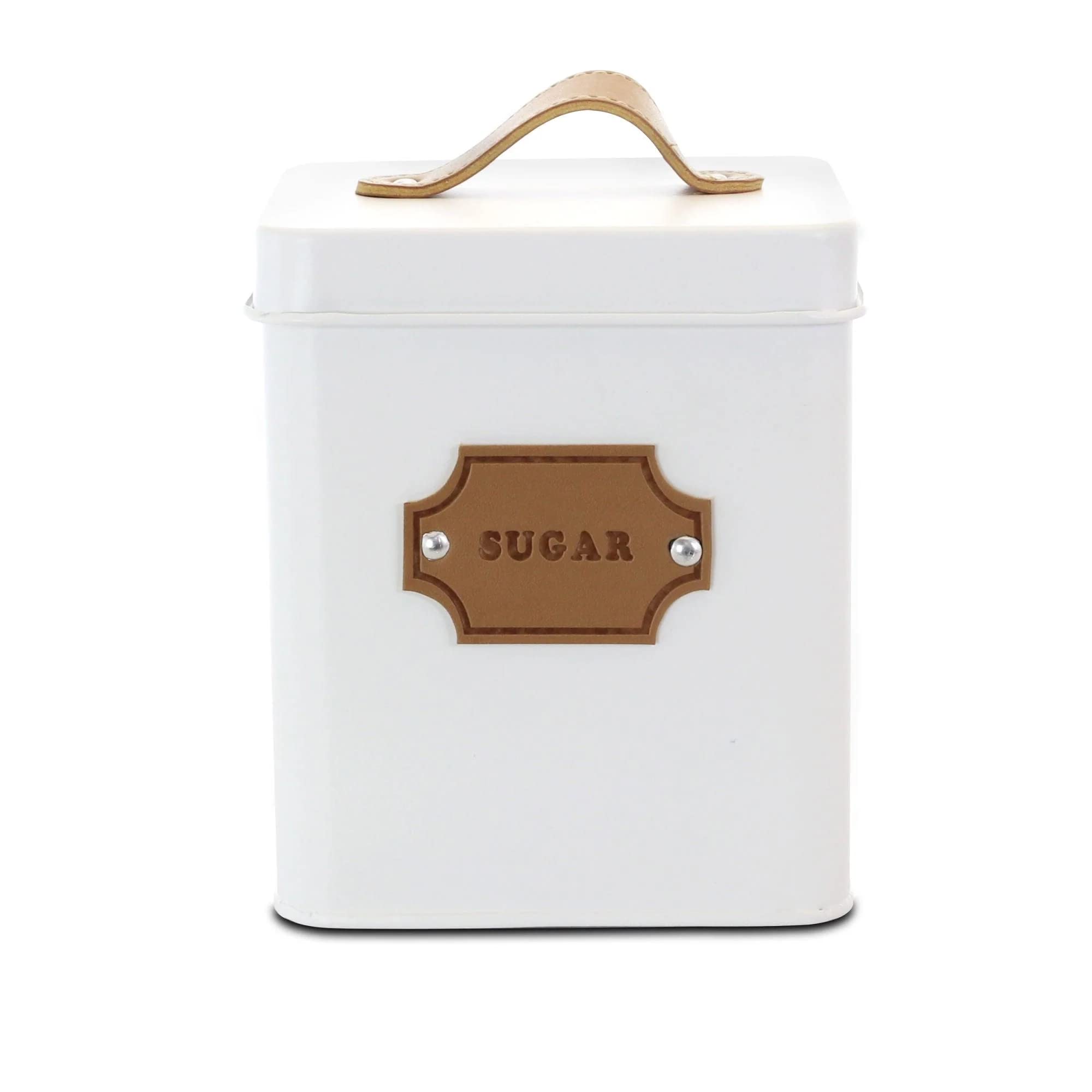 Megachef 5-Piece Food Storage Canister Set - Airtight Coffee, Sugar, Flour Containers with Lids - Matte White Kitchen Organization for Pantry, Countertop & Home Decor