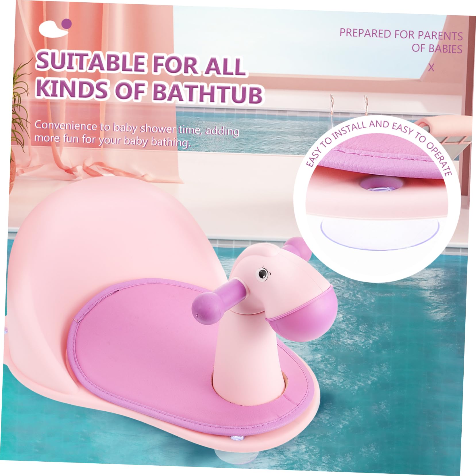 SHOWERORO Baby Bath Seat - Non-Slip Bathtub Chair for Toddlers & Kids, PP Plastic Shower Chair with Safety Backrest - Perfect for Bath Time Safety & Comfort