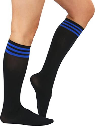 Triple Striped Top - Black & Blue