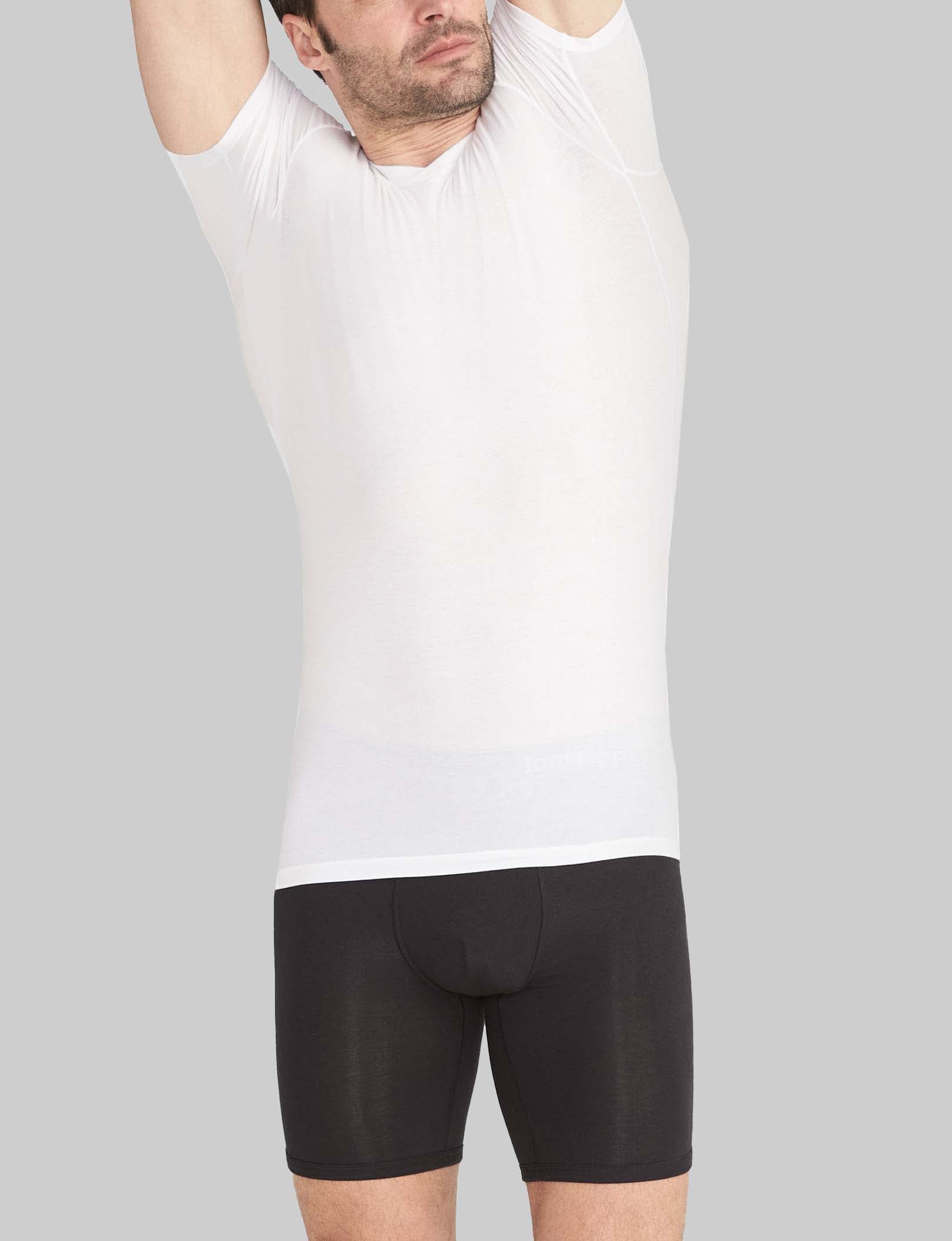 Cool Cotton High V Neck Stay Tucked Undershirt (6 Pack) - Breathable Comfort Fit for Men, Seamless Layering Tee for Work & Casual Wear
