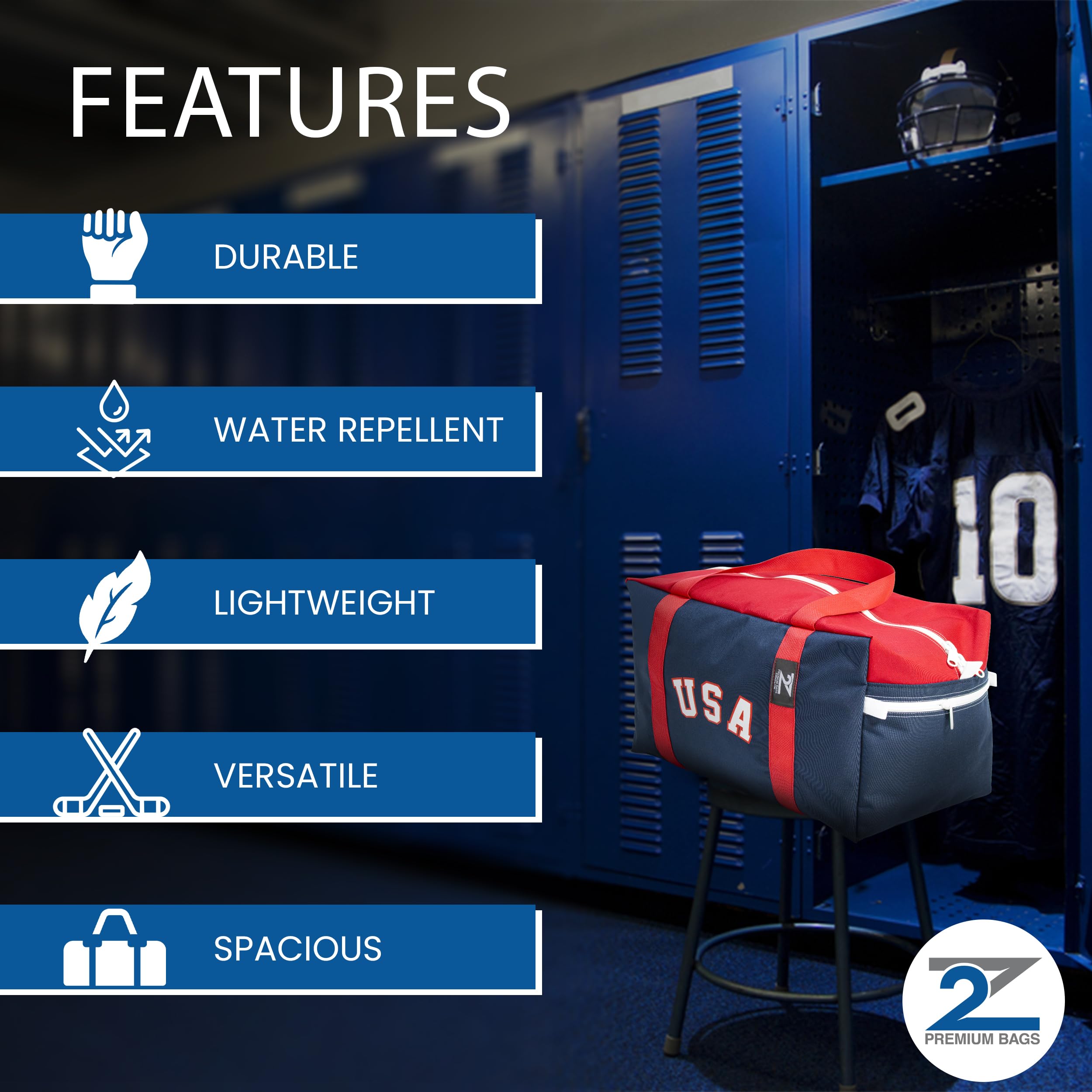 Z2 Sports Duffle Bag for Gym & Travel - Premium Water-Resistant Nylon Coaches Bag for Soccer, Baseball, Softball, Football, Basketball, Hockey - Durable Athletic Bag for Men & Women - Perfect for Sports Practice, Team Travel & Weekend Getaways