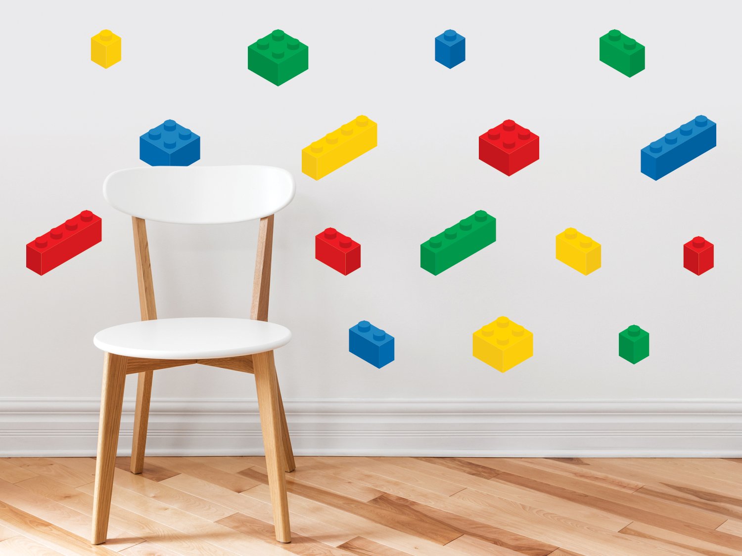 Removable Fabric Wall Stickers for Kids Room - 16-Piece Lego-Inspired Building Blocks in Primary Colors | Nursery, Playroom & Classroom Wall Decor | Easy DIY Home Decoration & Creative Learning Activity | Perfect for Children's Bedroom, Daycare Centers & Educational Spaces