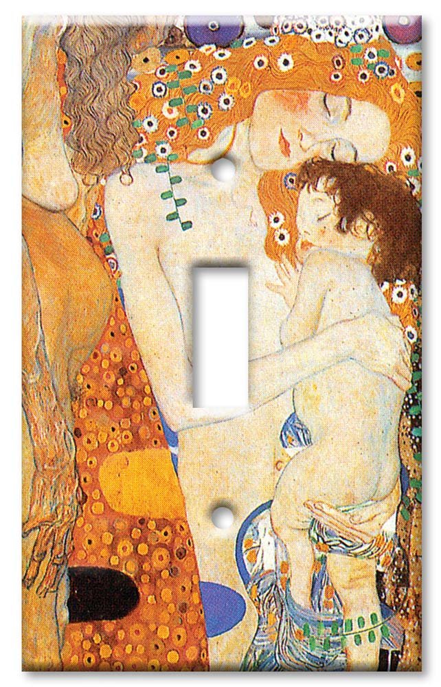 Klimt The Ages of Women Art Switch Plate - Single Toggle Light Switch Cover - Vintage European Painting Home Decor for Living Room & Bedroom
